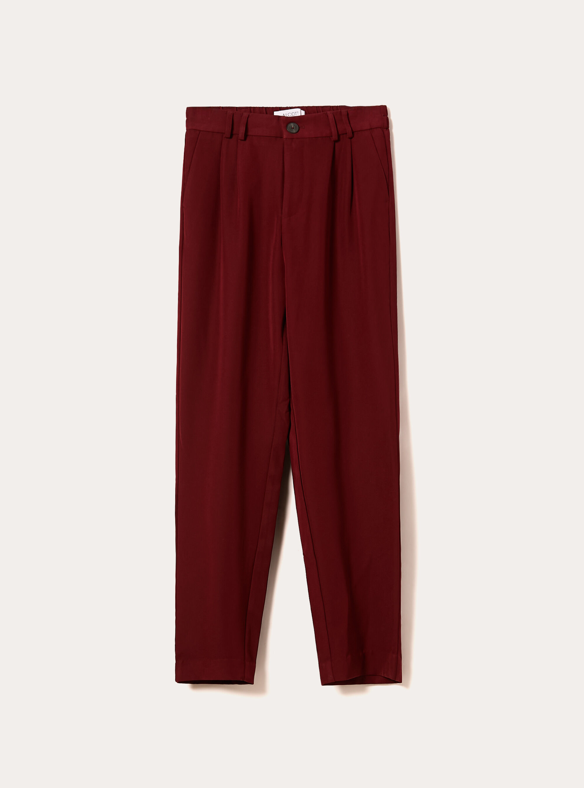 Pantalon &agrave; pinces coupe classique, BO1 BORDEAUX DARK