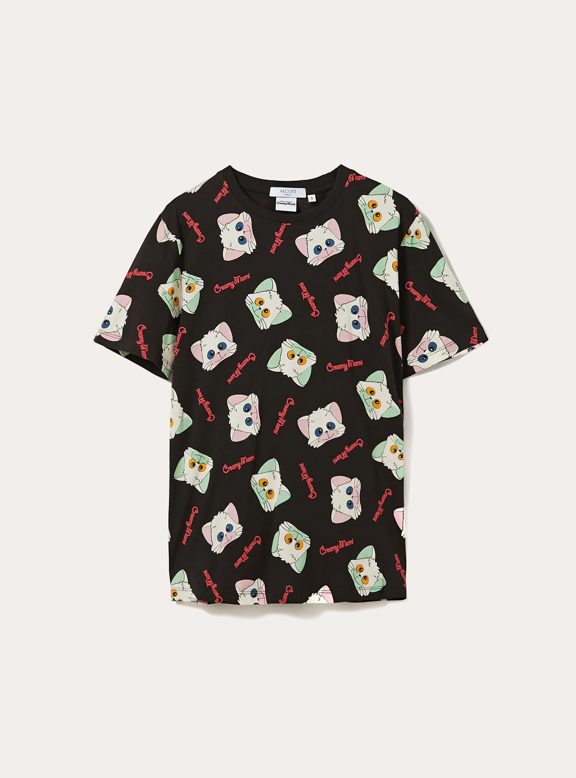 Cr&egrave;me / T-shirt imprim&eacute; Alcott, BK1 BLACK