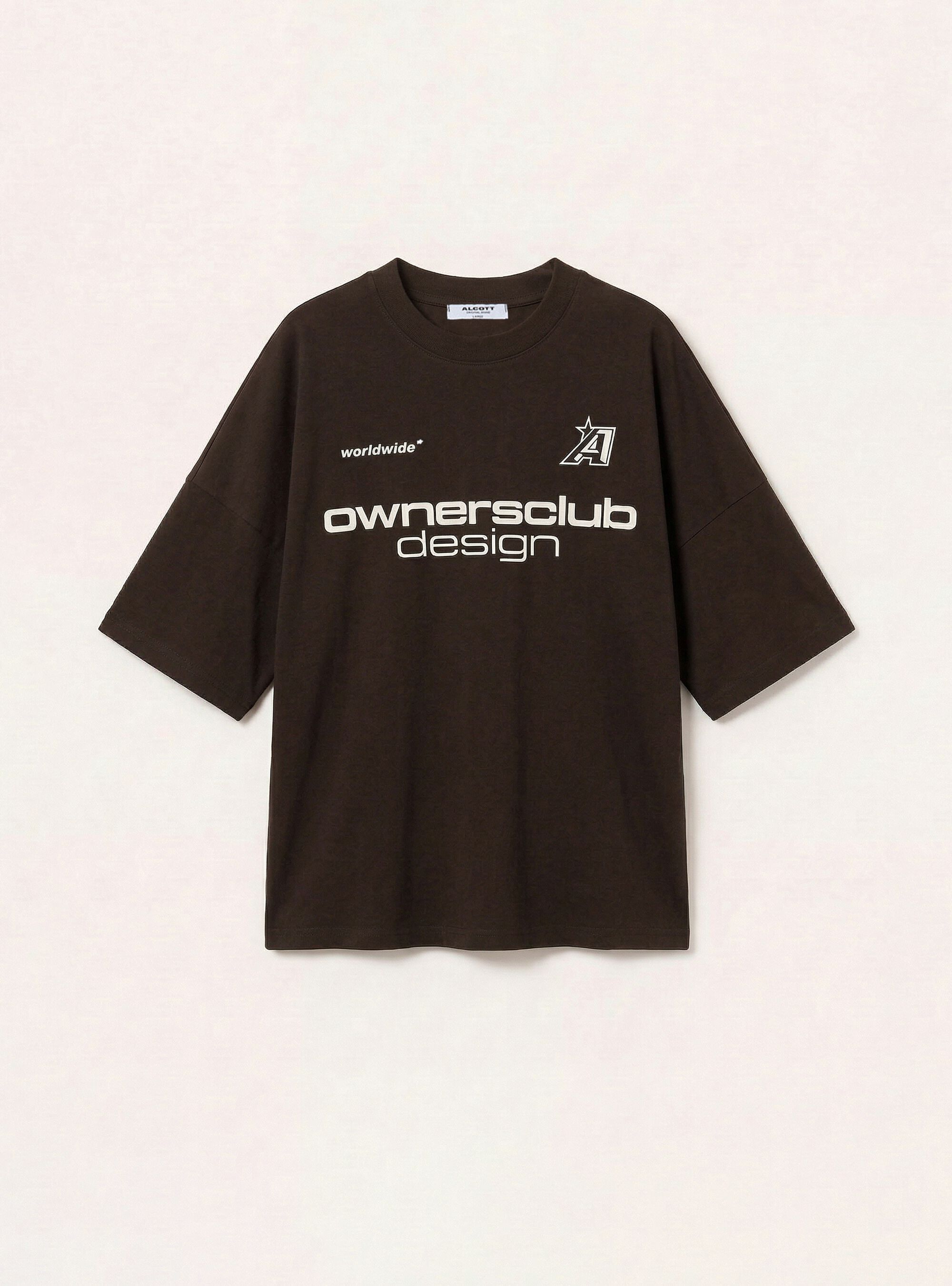 T-shirt ample imprim&eacute;, BR1 BROWN DARK