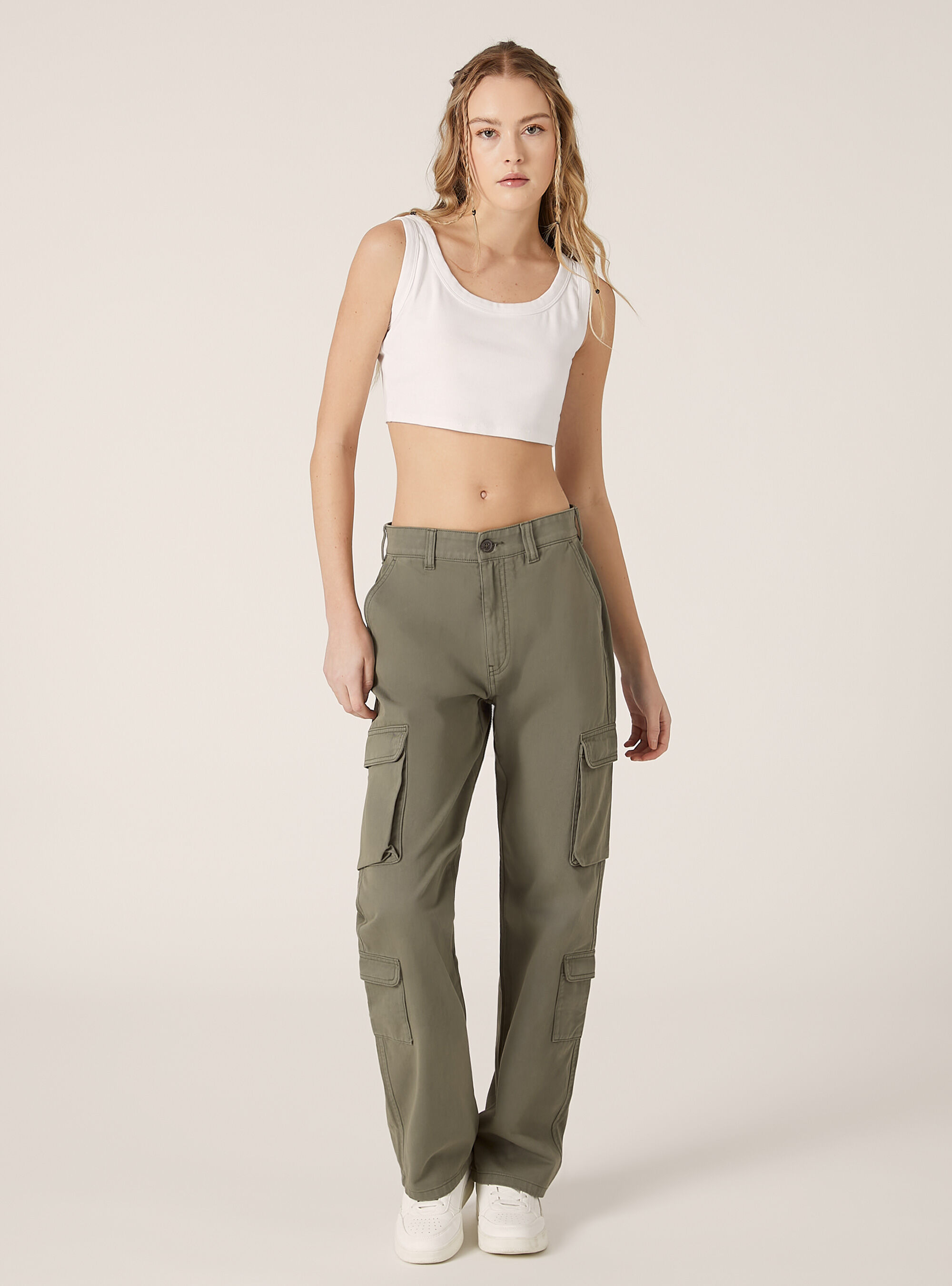 Pantalon cargo en serg&eacute;, KY3 KAKY LIGHT