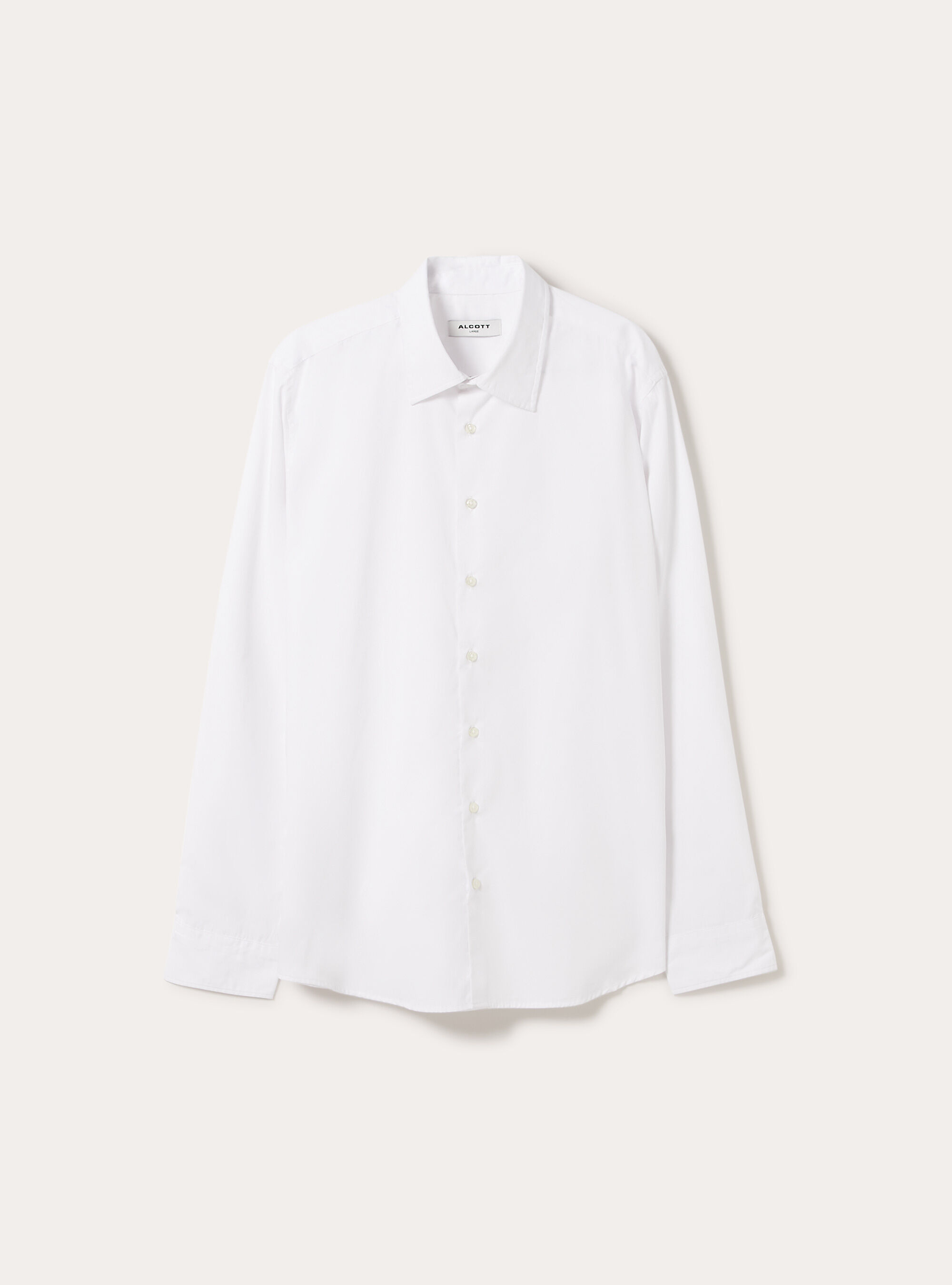 Camicia a manica lunga in tinta unita, OFF WHITE