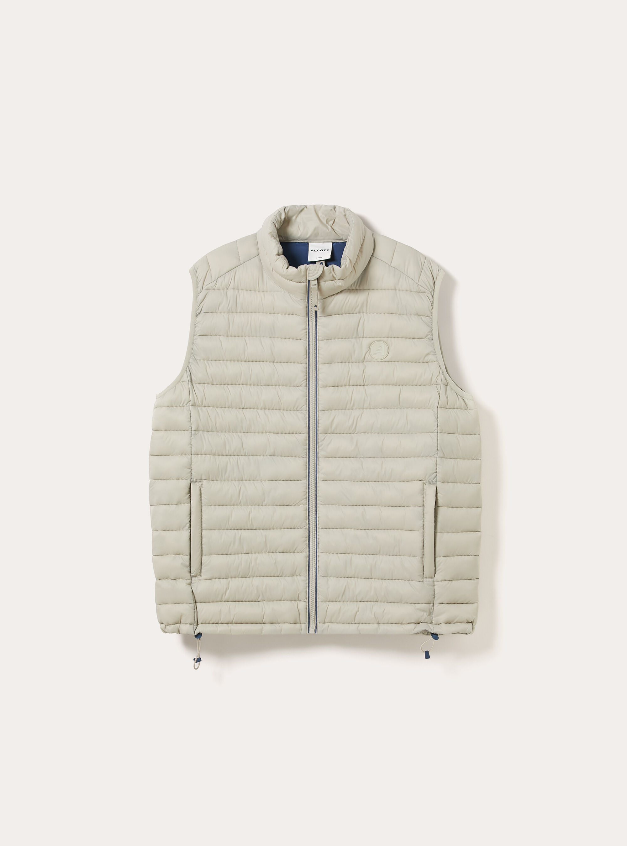 Padded sleeveless jacket with contrasting zip, CR3 CREAM LIGHT