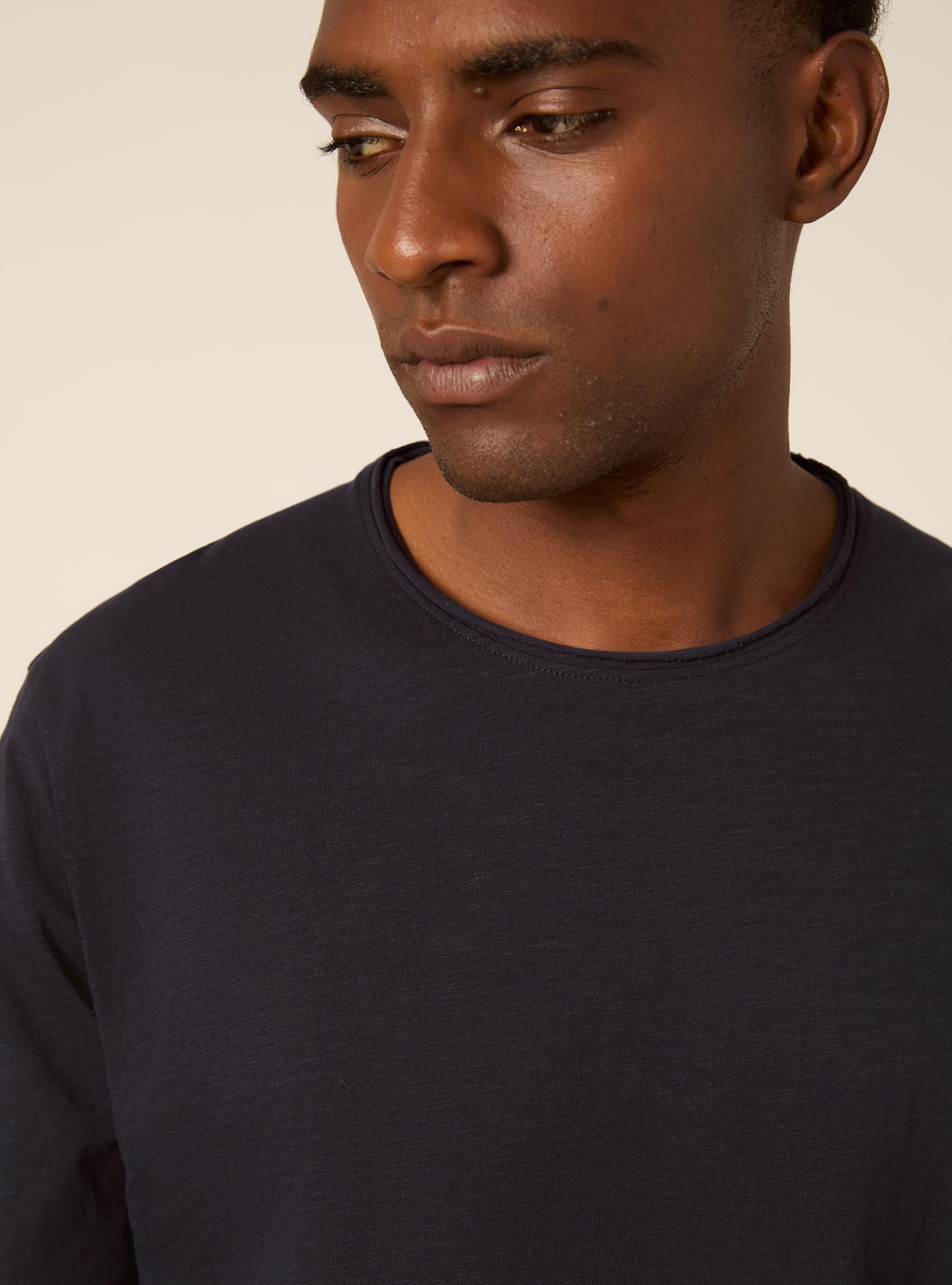 T-shirt slub tinta unita, NAVY SCURO