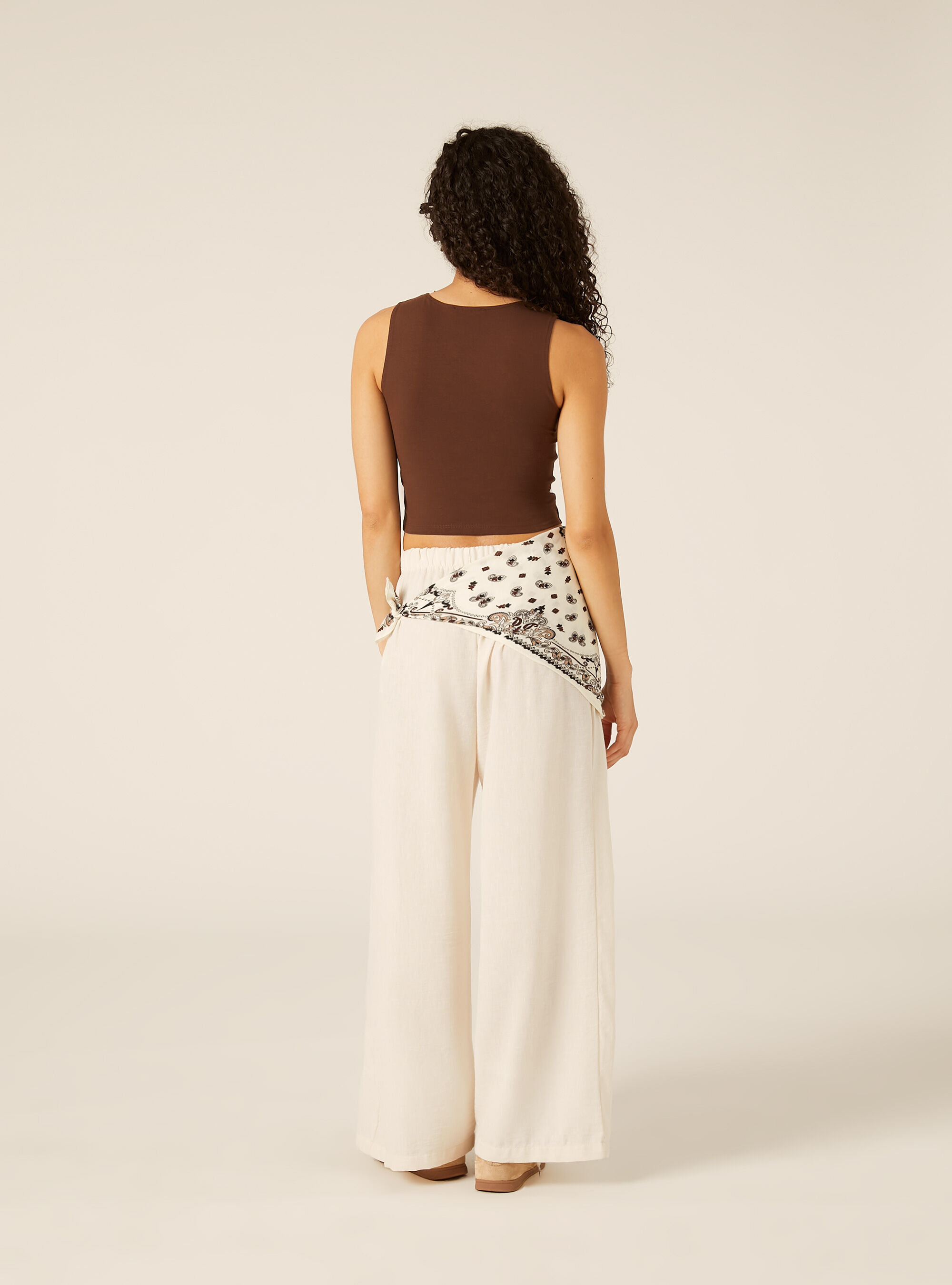 Debardeur Basic Crop en Jersey Extensible, BR2 BROWN MEDIUM