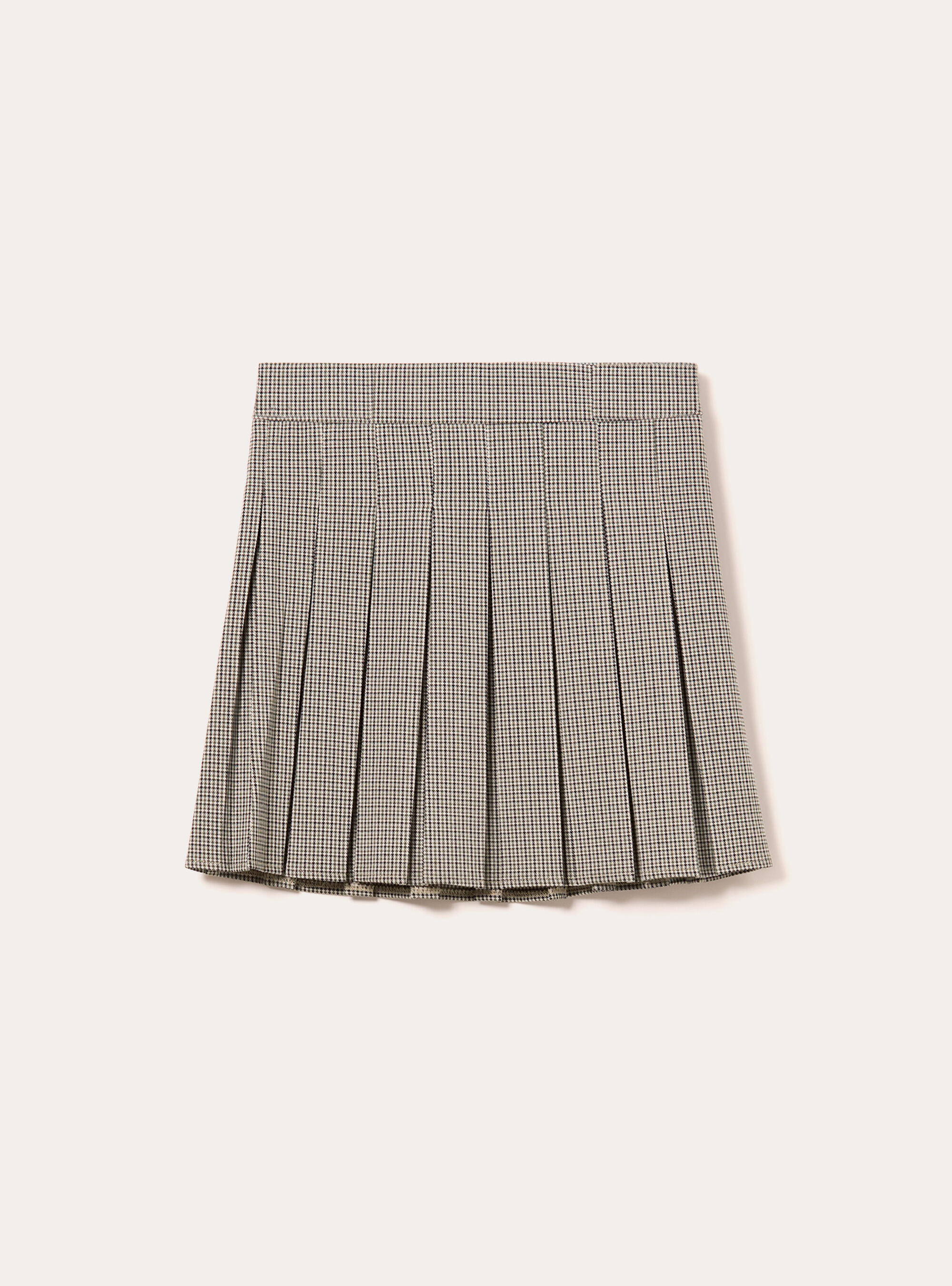 Mini-jupe pliss&eacute;e &agrave; motifs, BG2 BEIGE MEDIUM