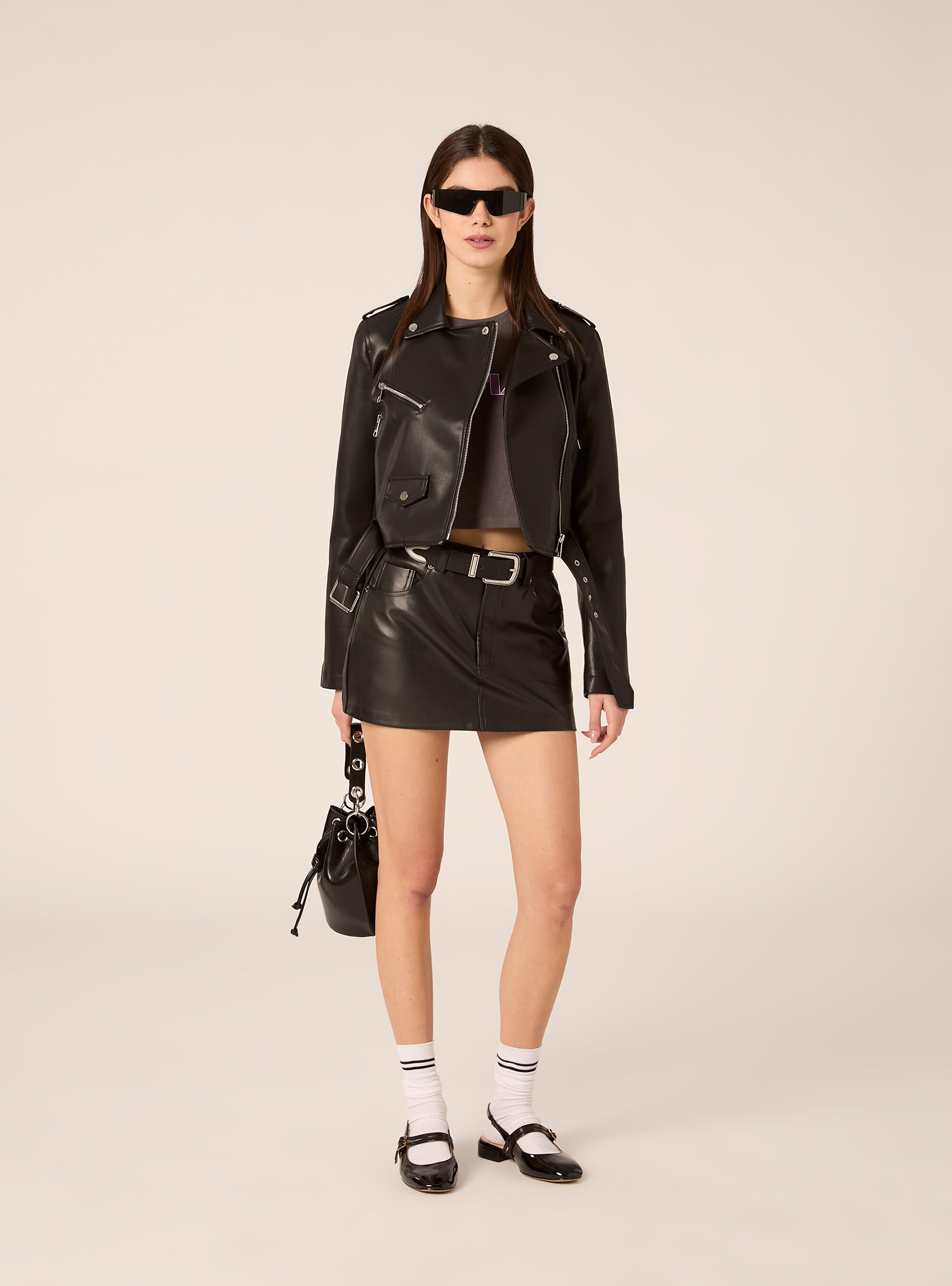 Jupe-short effet cuir