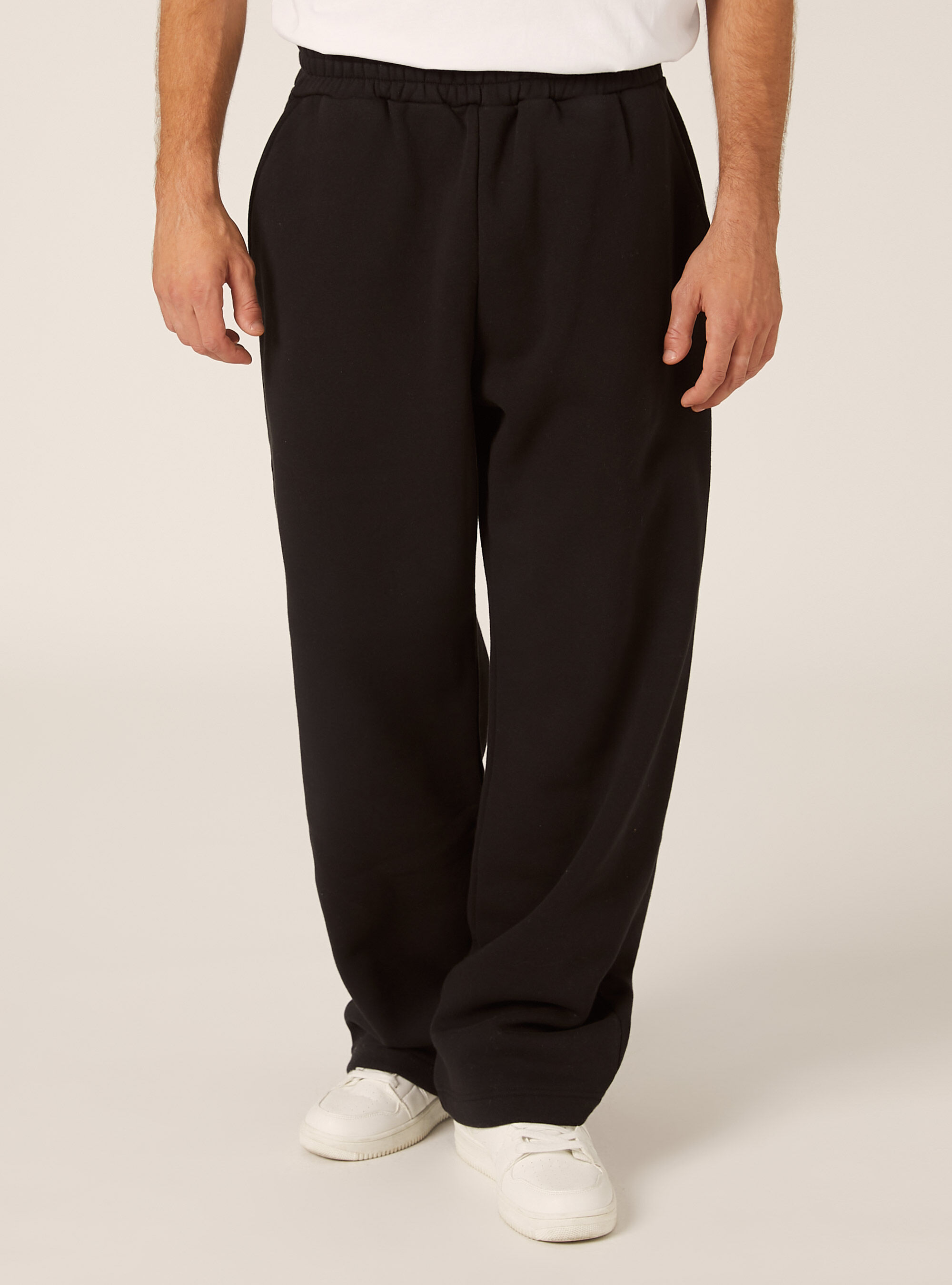 Pantalon ample en molleton, BK1 BLACK