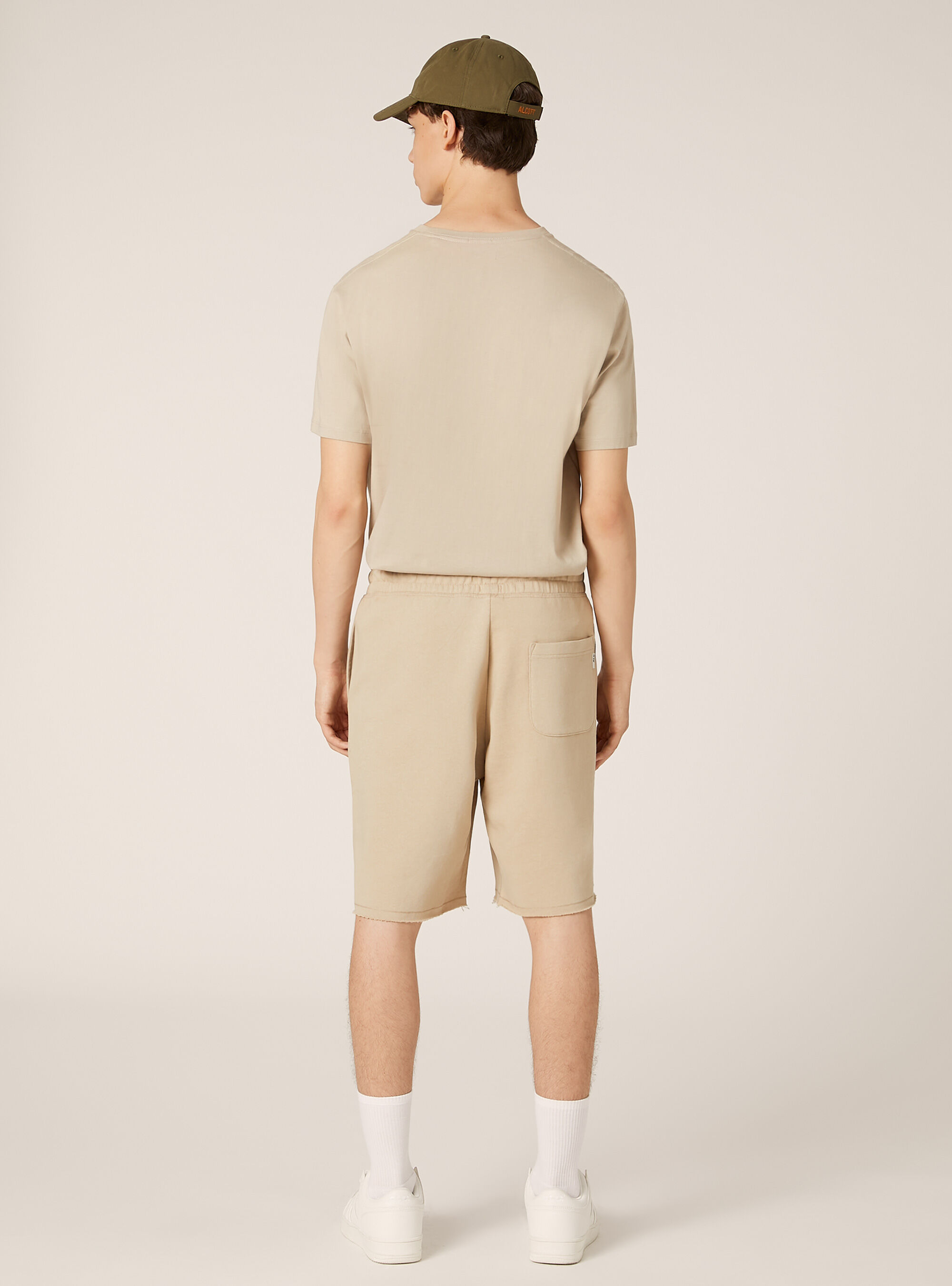 Jogger-Bermudashorts aus Baumwolle, BG2 BEIGE MEDIUM