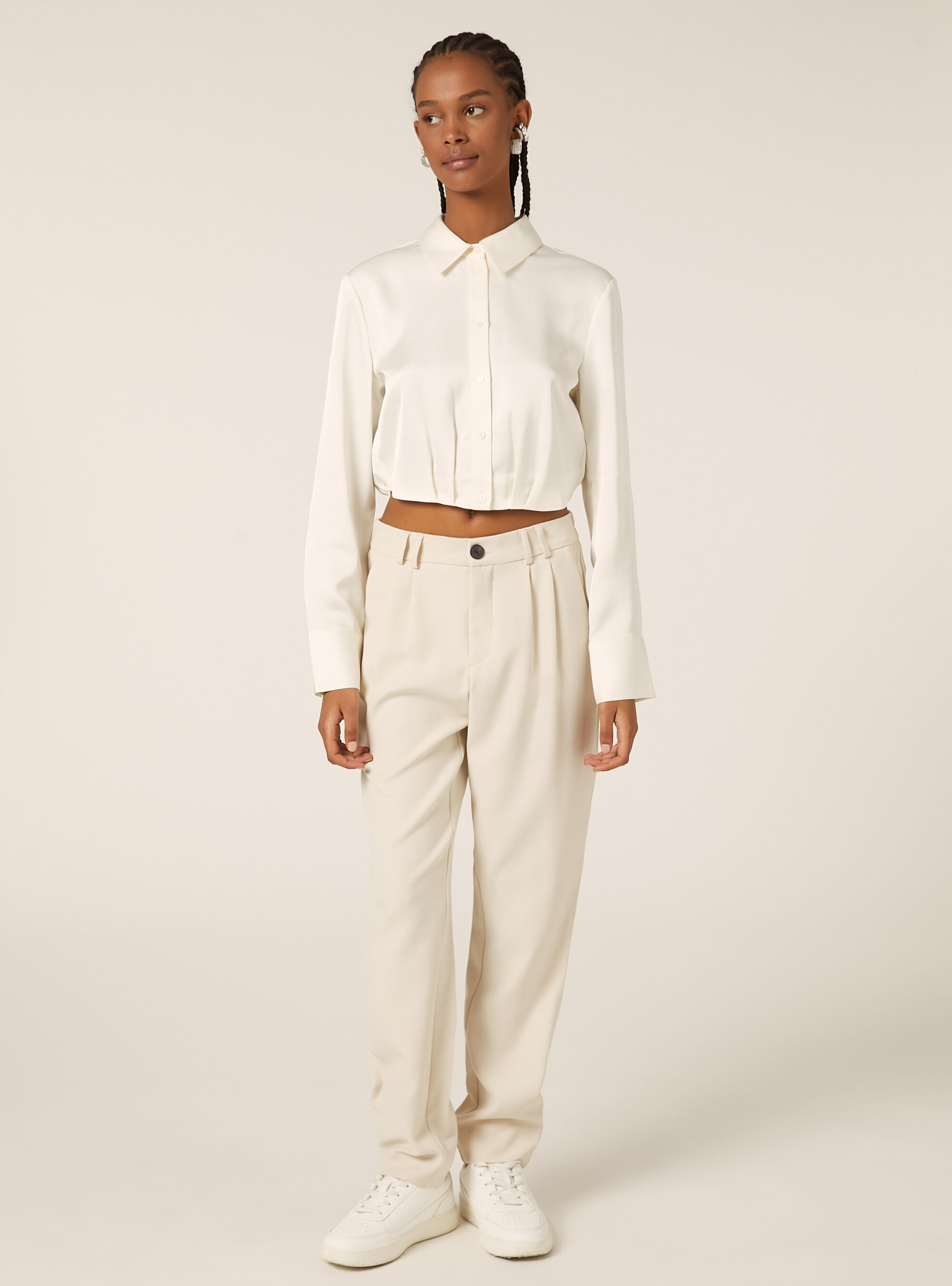 Pantalon &agrave; pinces coupe classique, BG2 BEIGE MEDIUM