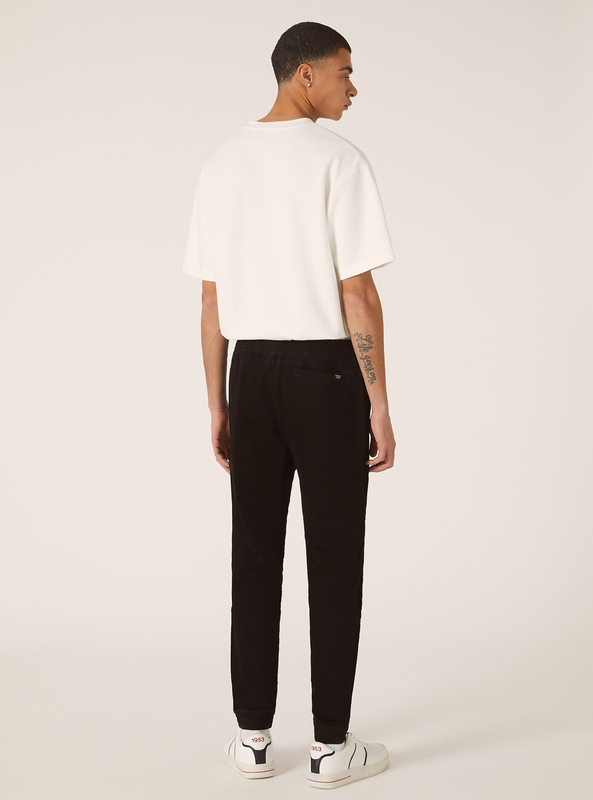 Pantaloni jogger in cotone, NERO