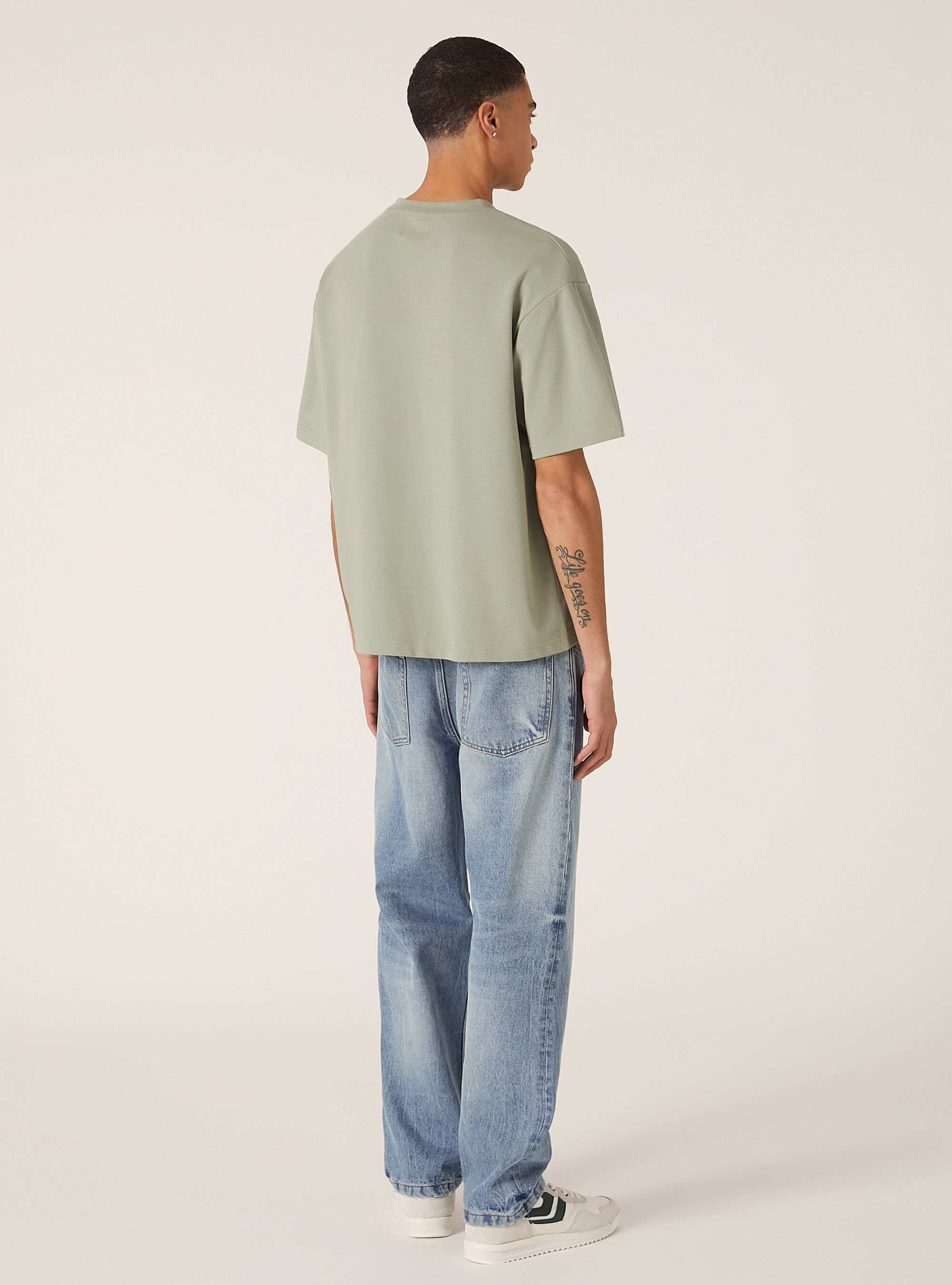 Jeans &agrave; coupe droite, D003 MEDIUM BLUE