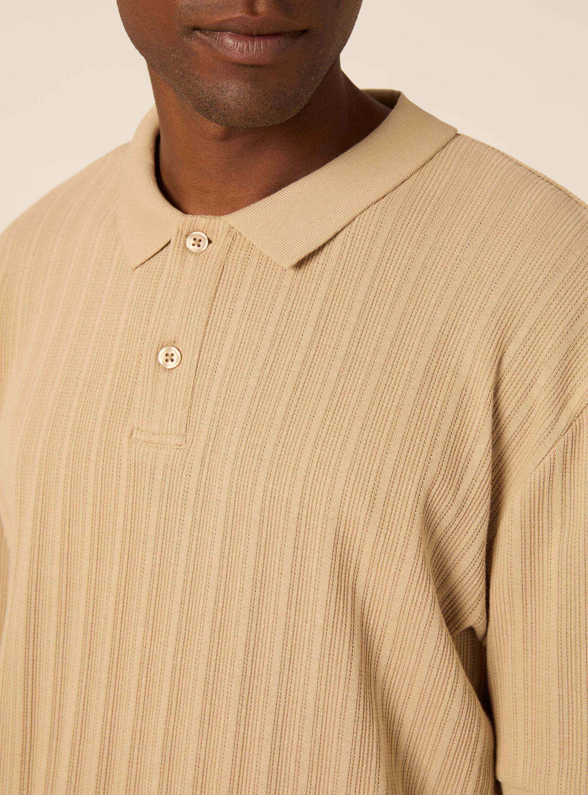 Polo de Jersey Estructurado Regular Fit, BG2 BEIGE MEDIUM