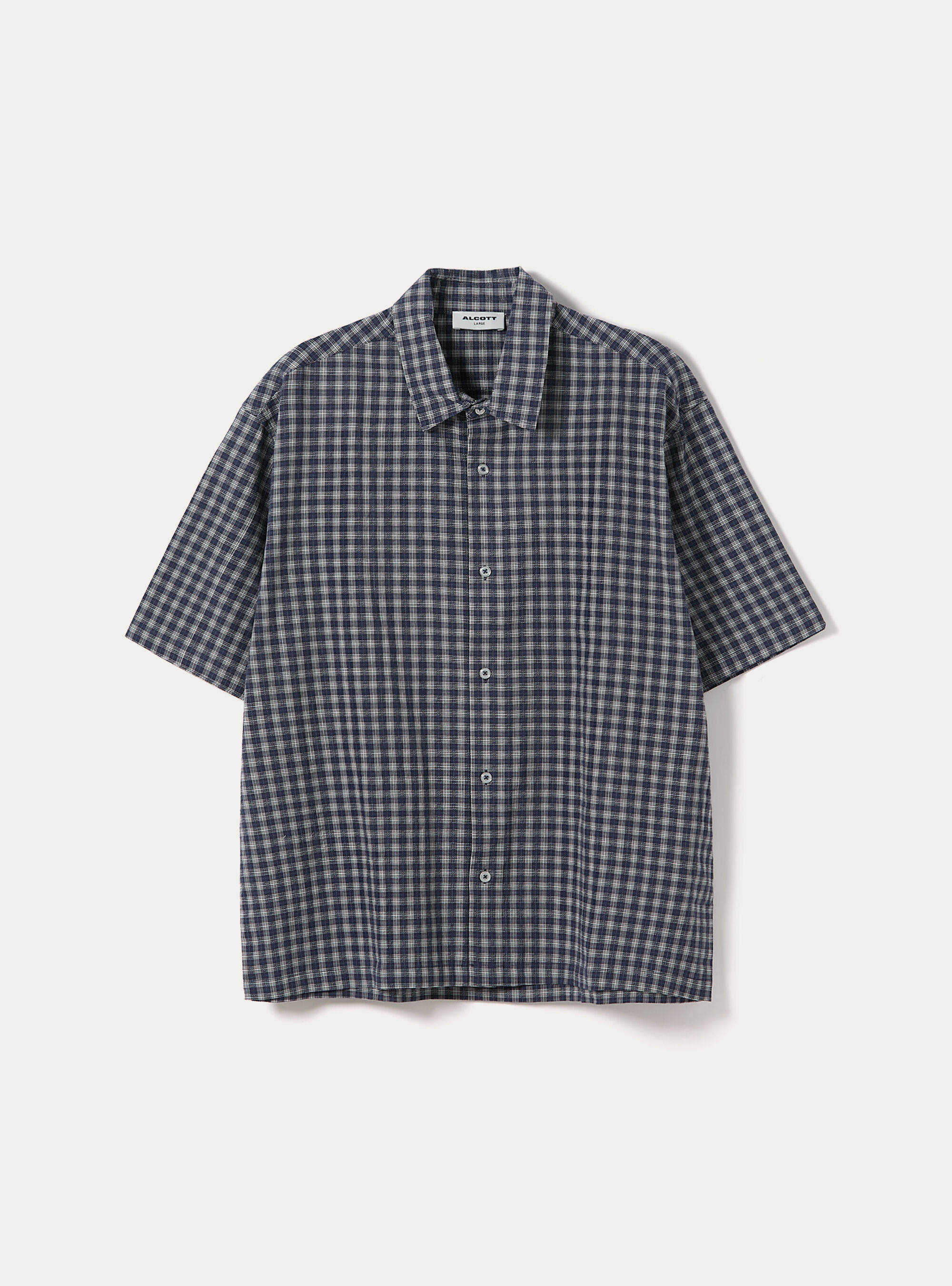 Camicia a quadri boxy fit, BLU MEDIO