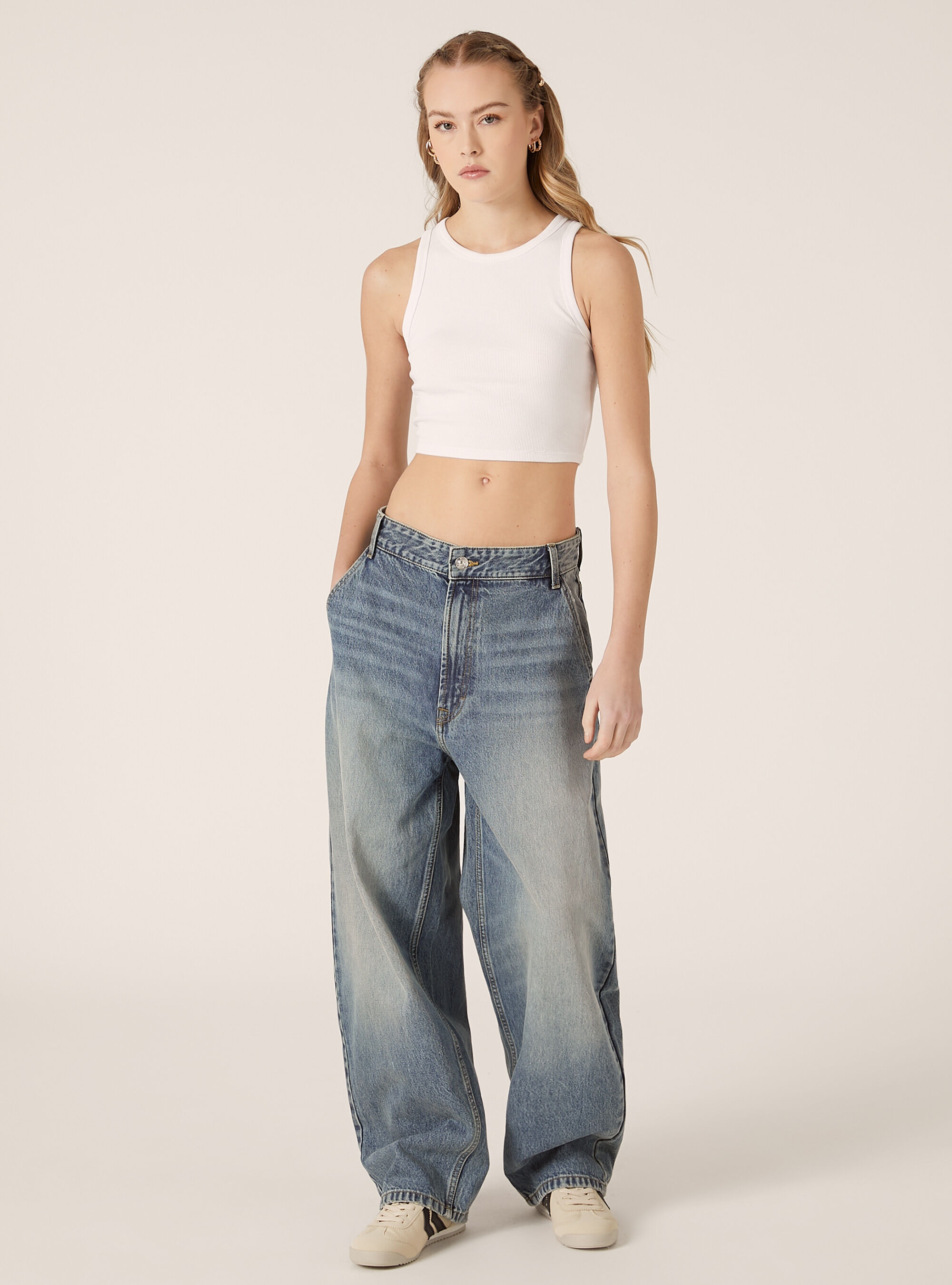Jean coupe patineuse
