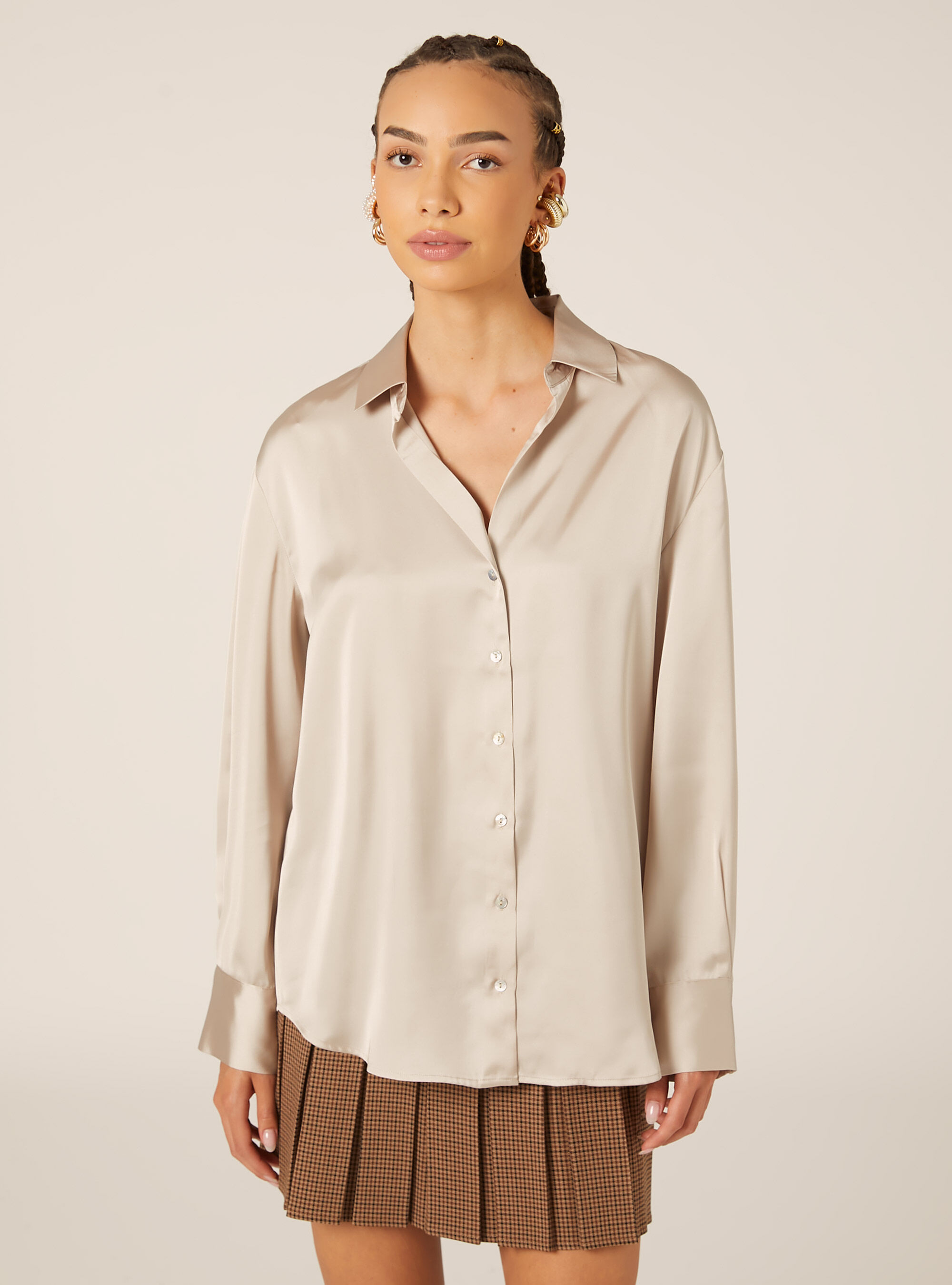 Chemise en satin uni