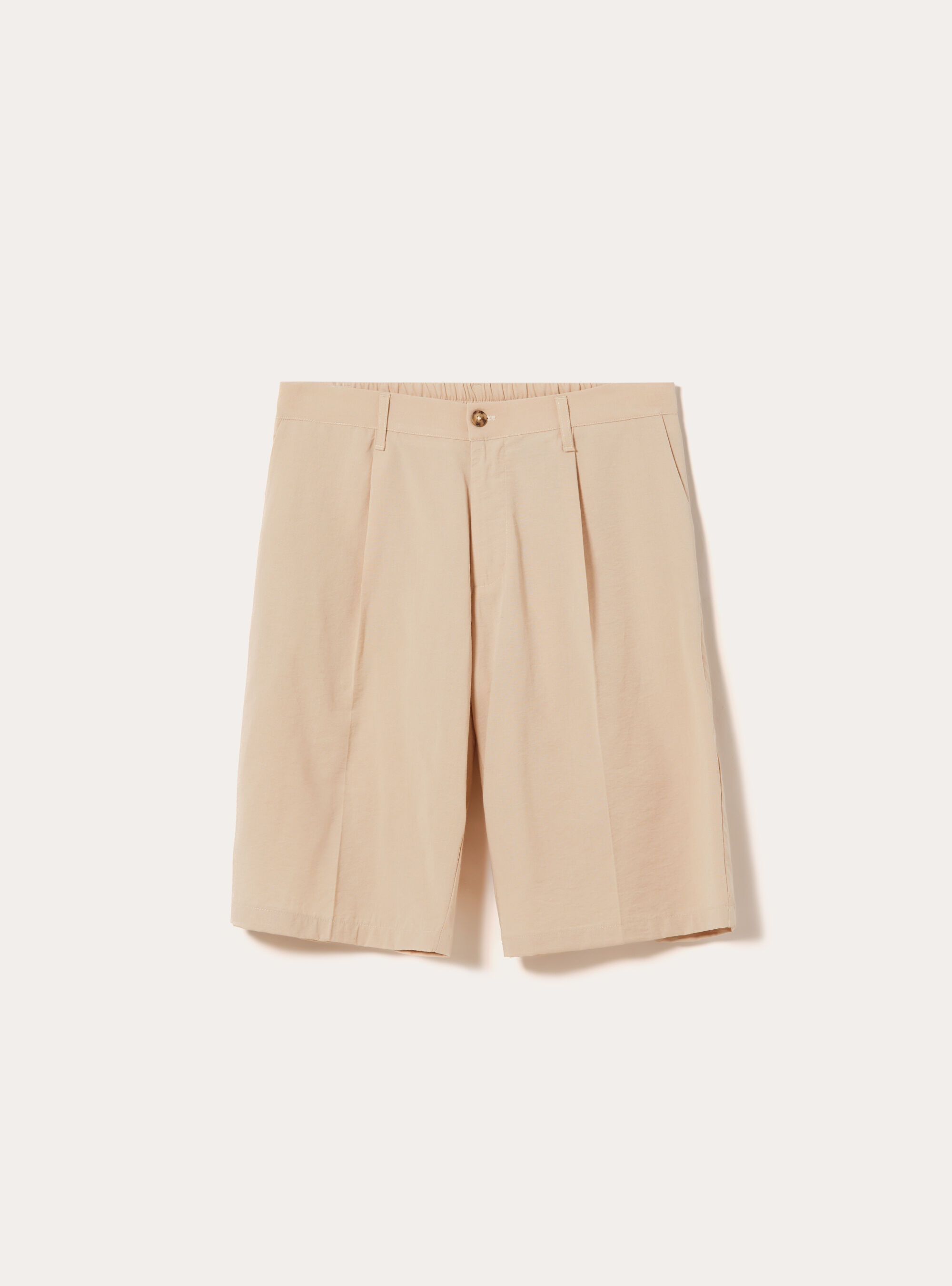 Bermuda l&eacute;ger avec plis, BG2 BEIGE MEDIUM