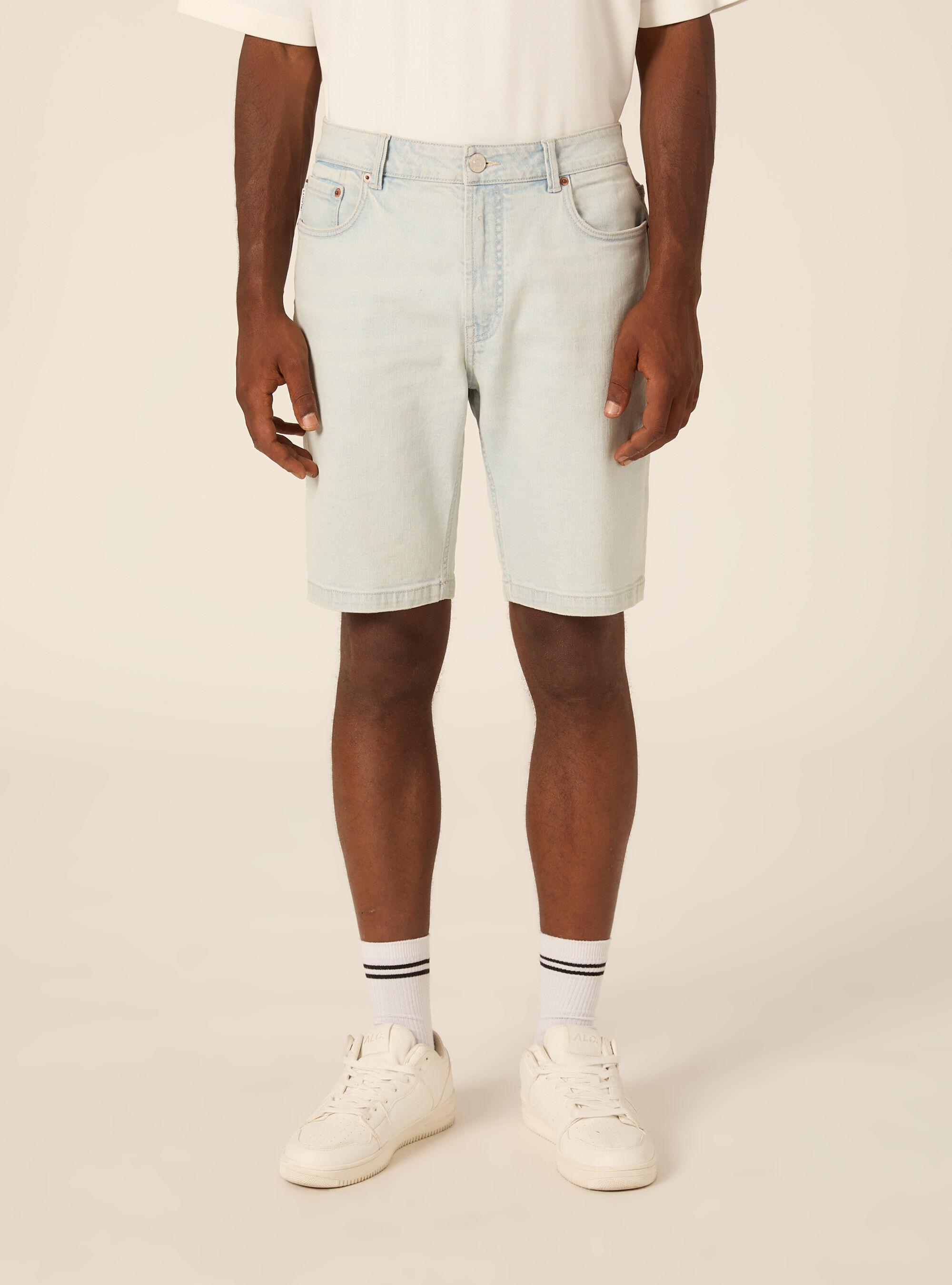 Bermuda en Jean 5 Poches Coupe Slim Fit, D006 AZURE