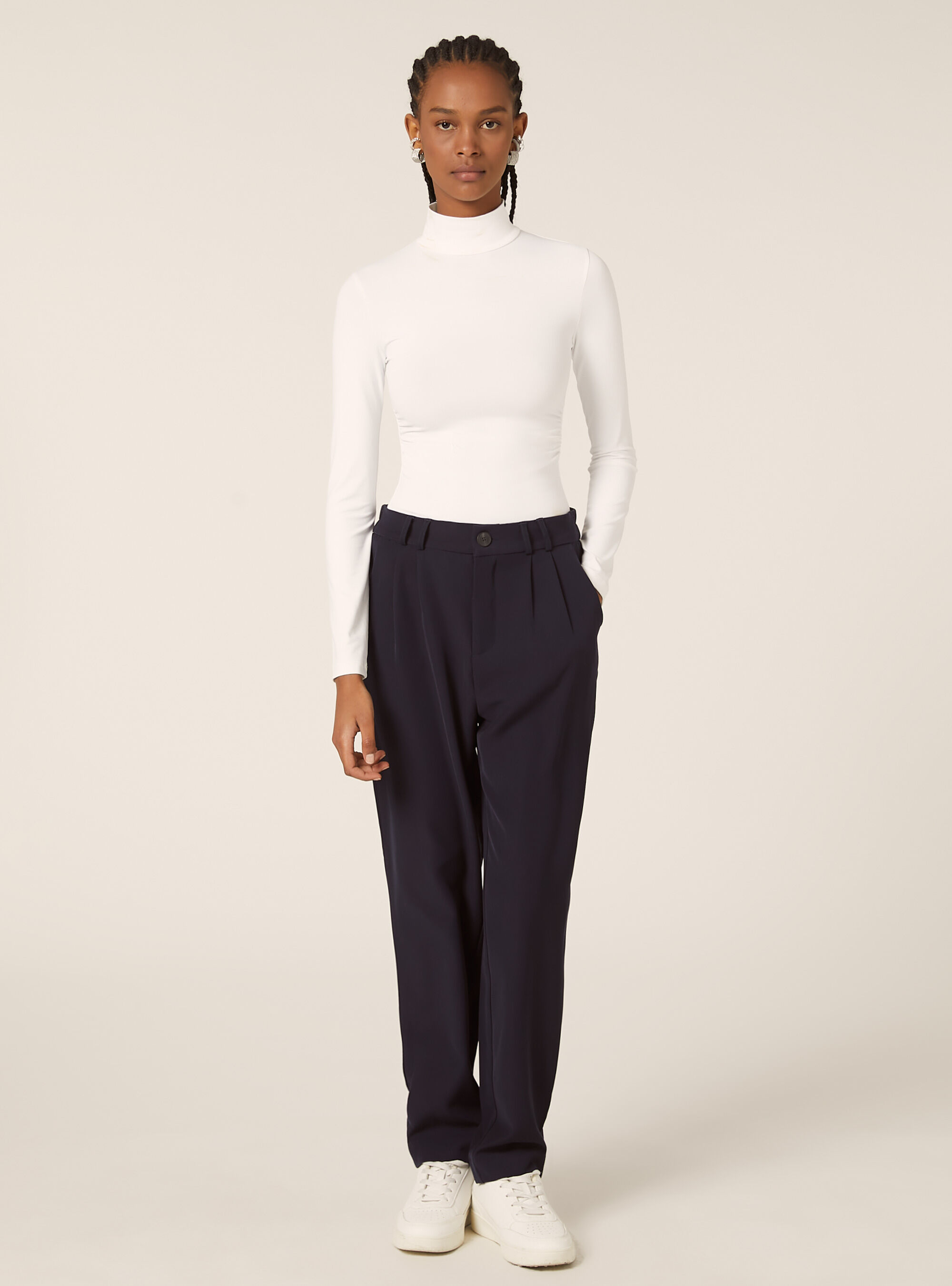 Pantalon &agrave; pinces coupe classique, NA2 NAVY MEDIUM