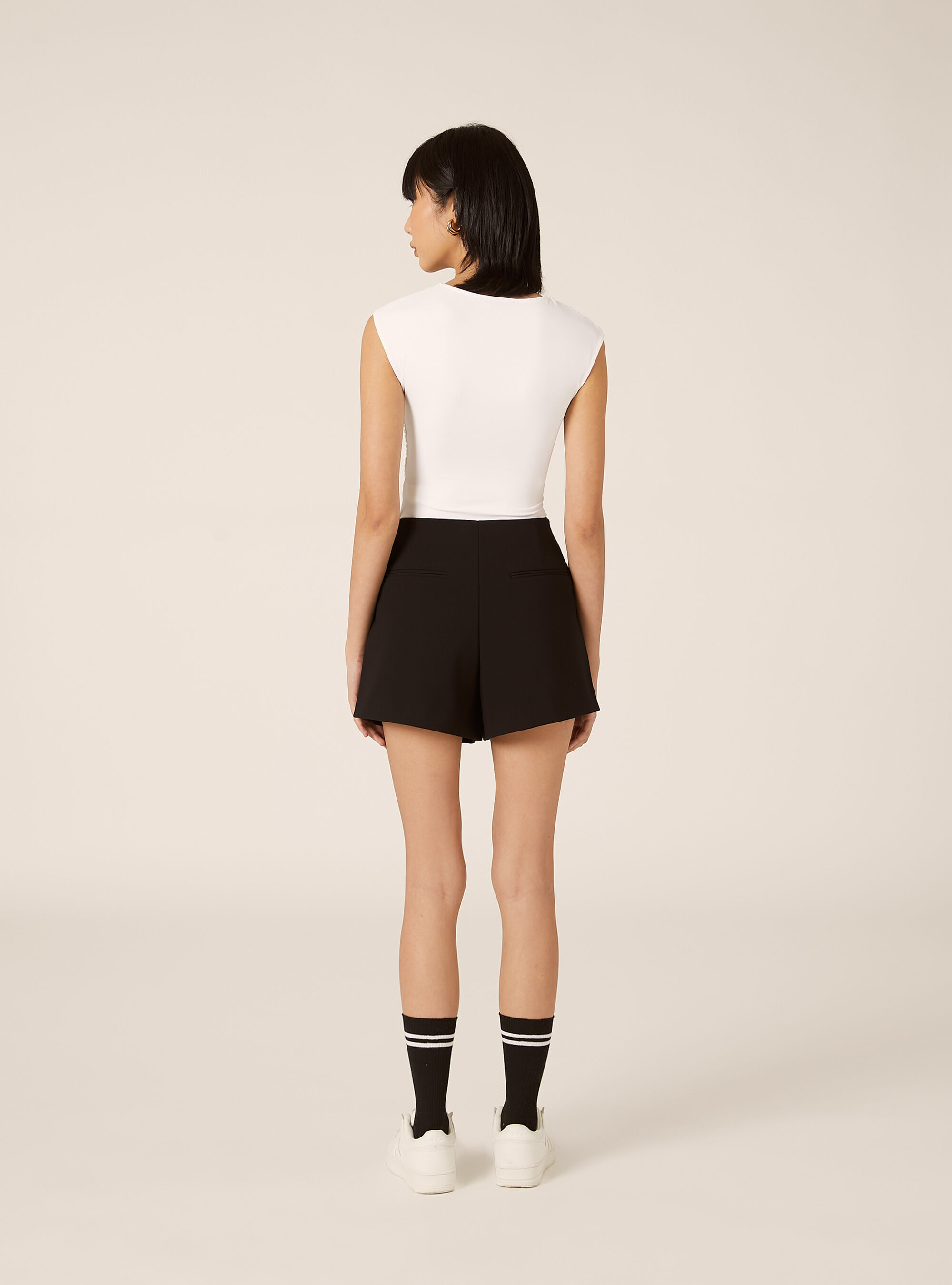 Basic high-waisted skort, BK1 BLACK