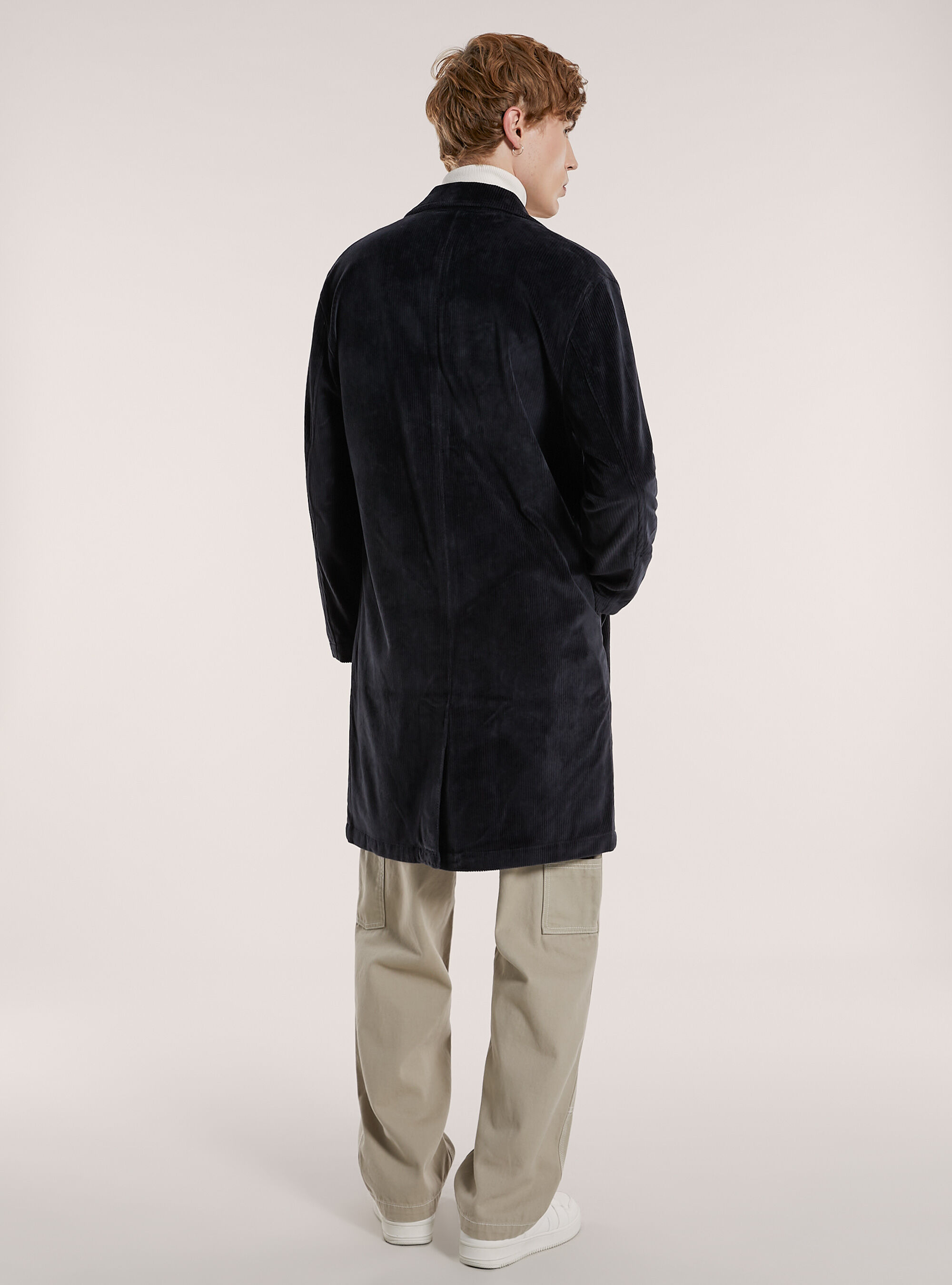 Manteau en velours non doubl&eacute;, NA1 NAVY DARK
