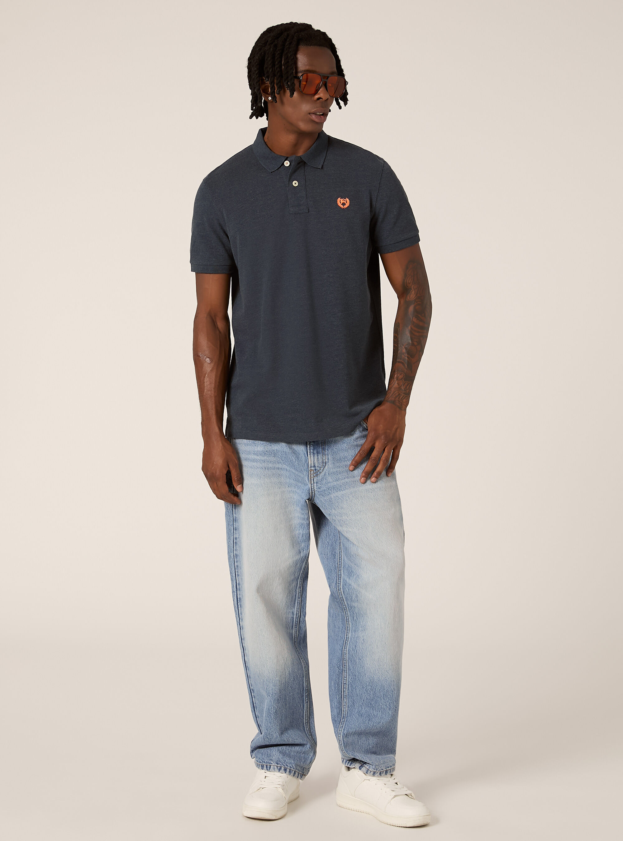 Cotton piqu&eacute; polo shirt with embroidery