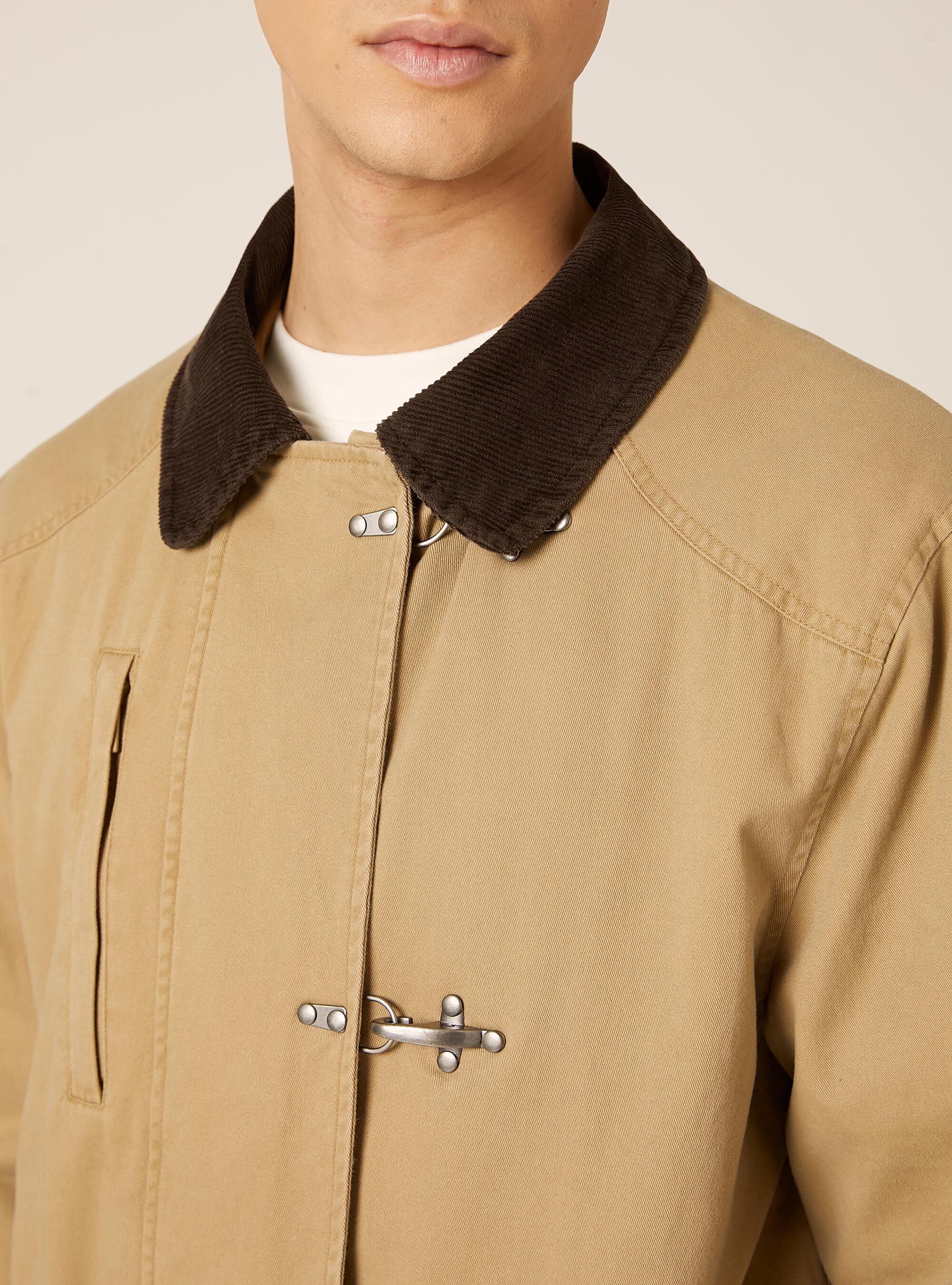 Field Jacket with Toggle Fastenings and Velvet Collar, BG2 BEIGE MEDIUM