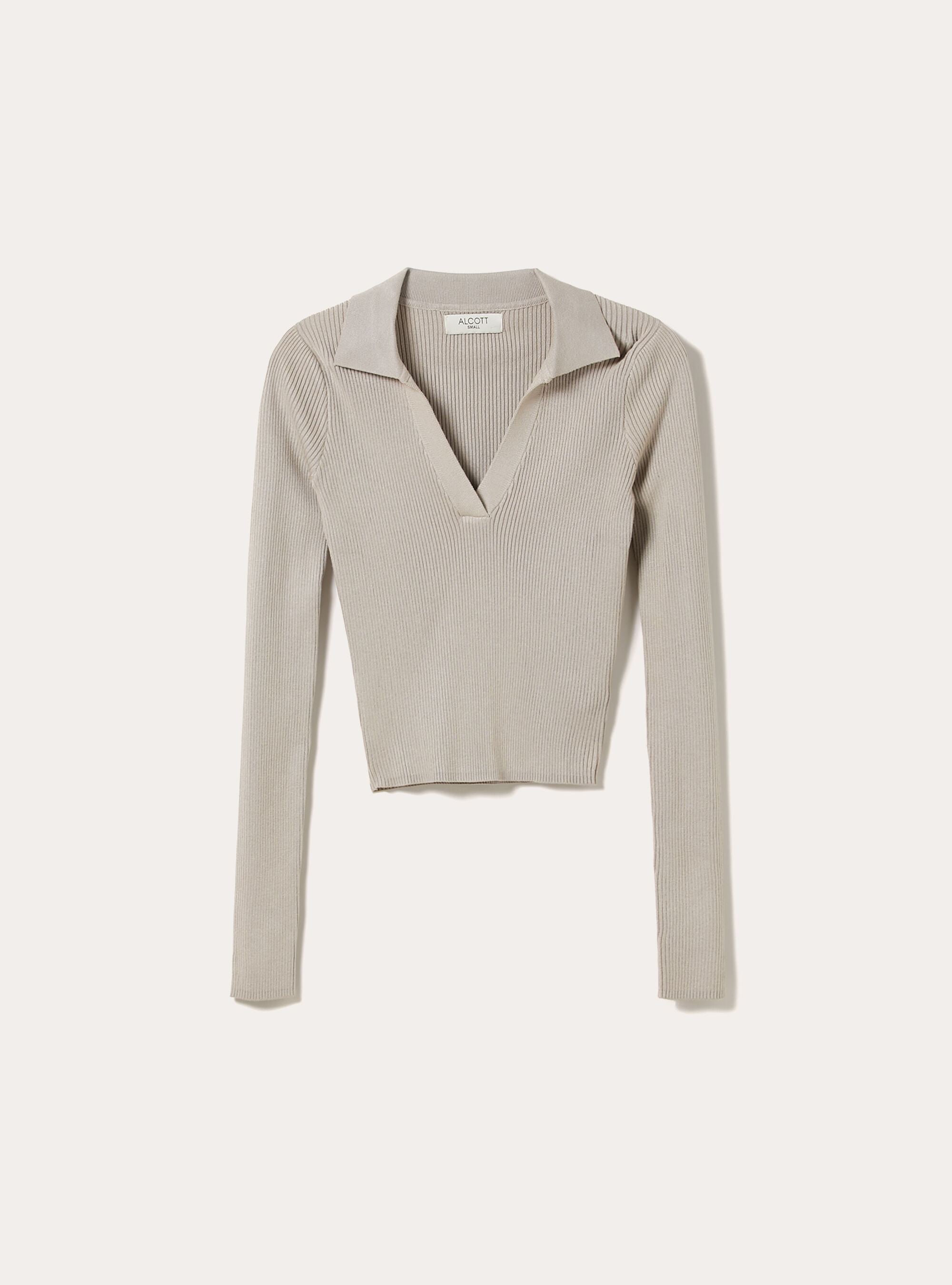 Polo de punto acanalado, BG2 BEIGE MEDIUM