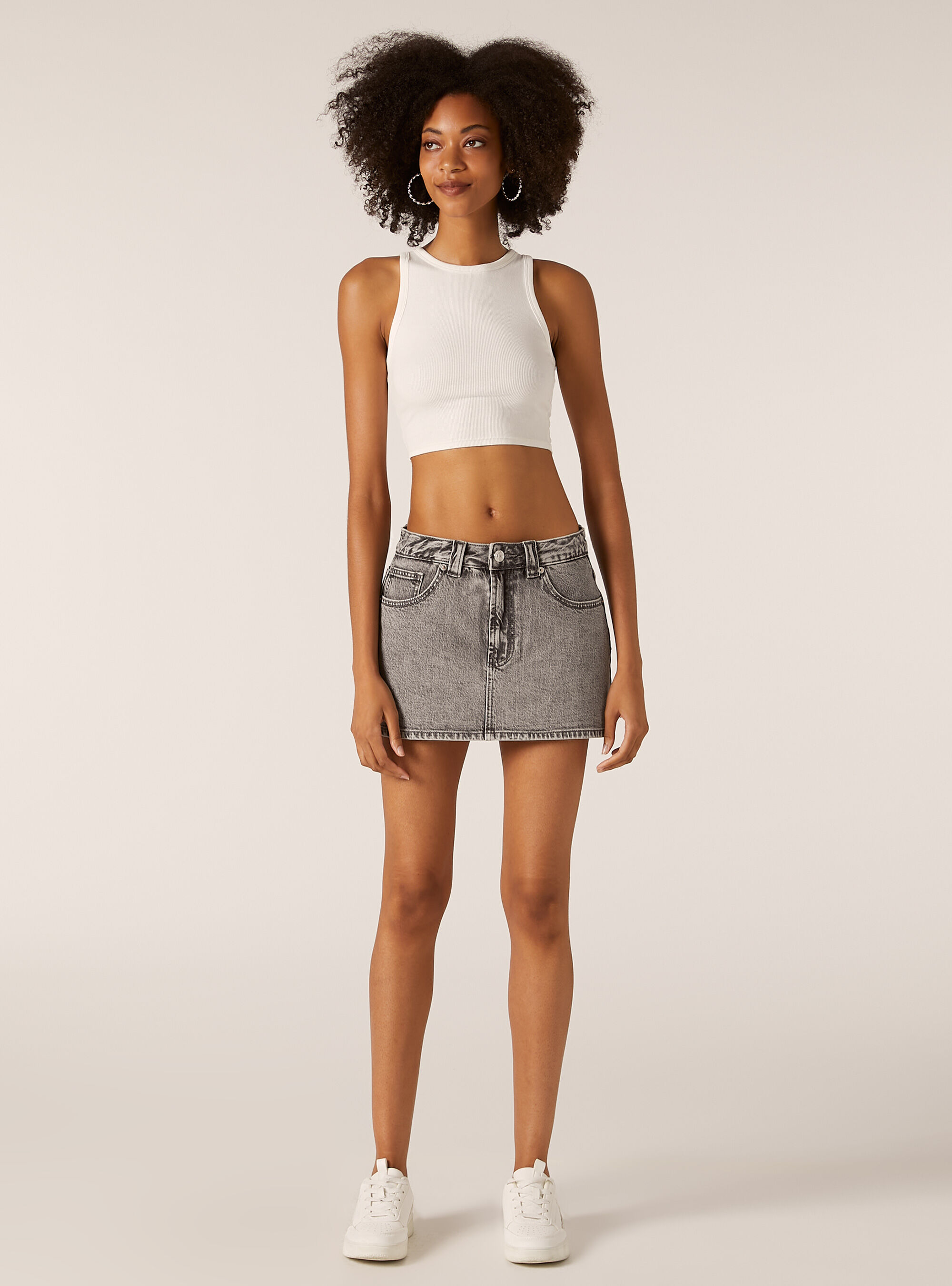 Mini-jupe et denim
