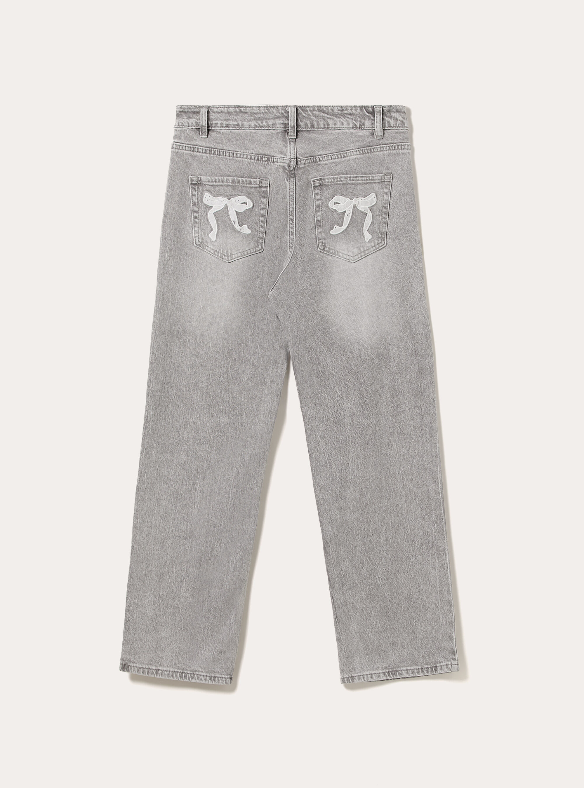Straight fit jeans with bows, D00G GREY