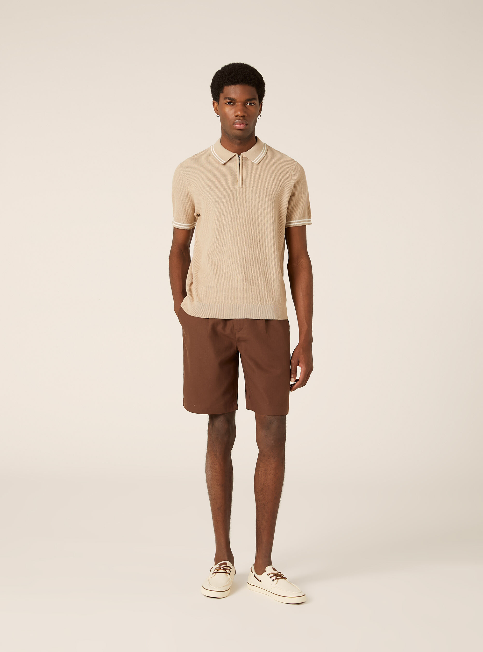 Polo en maille avec demi-zip