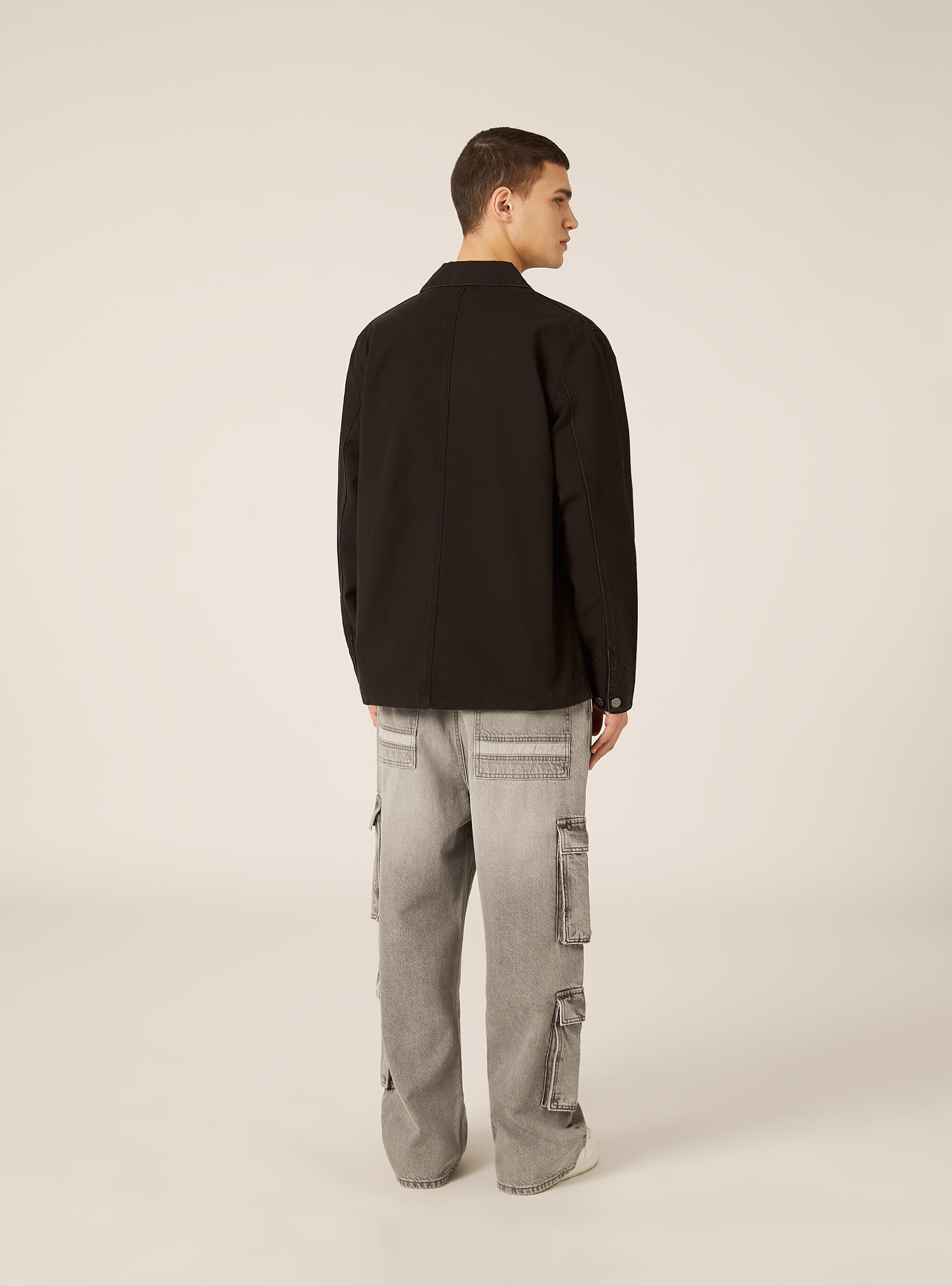 Veste en toile avec poches, BK1 BLACK