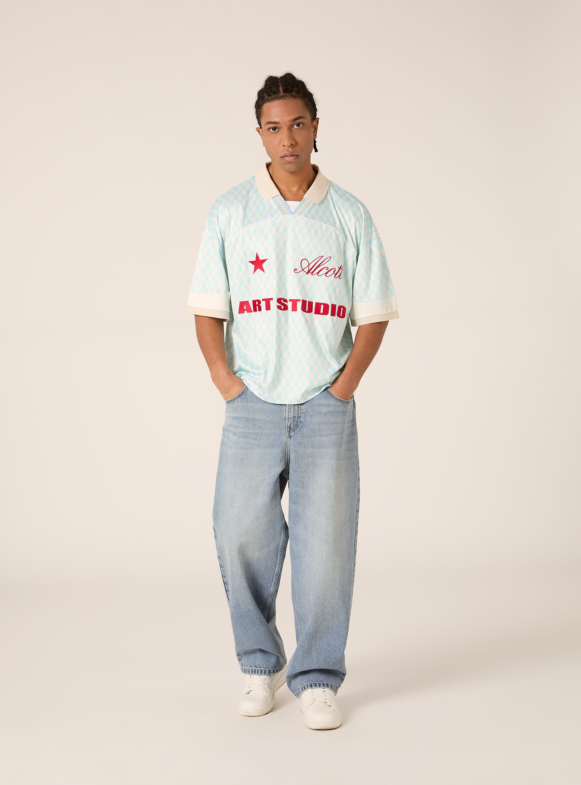 Polo-Shirt mit Art Studio Print