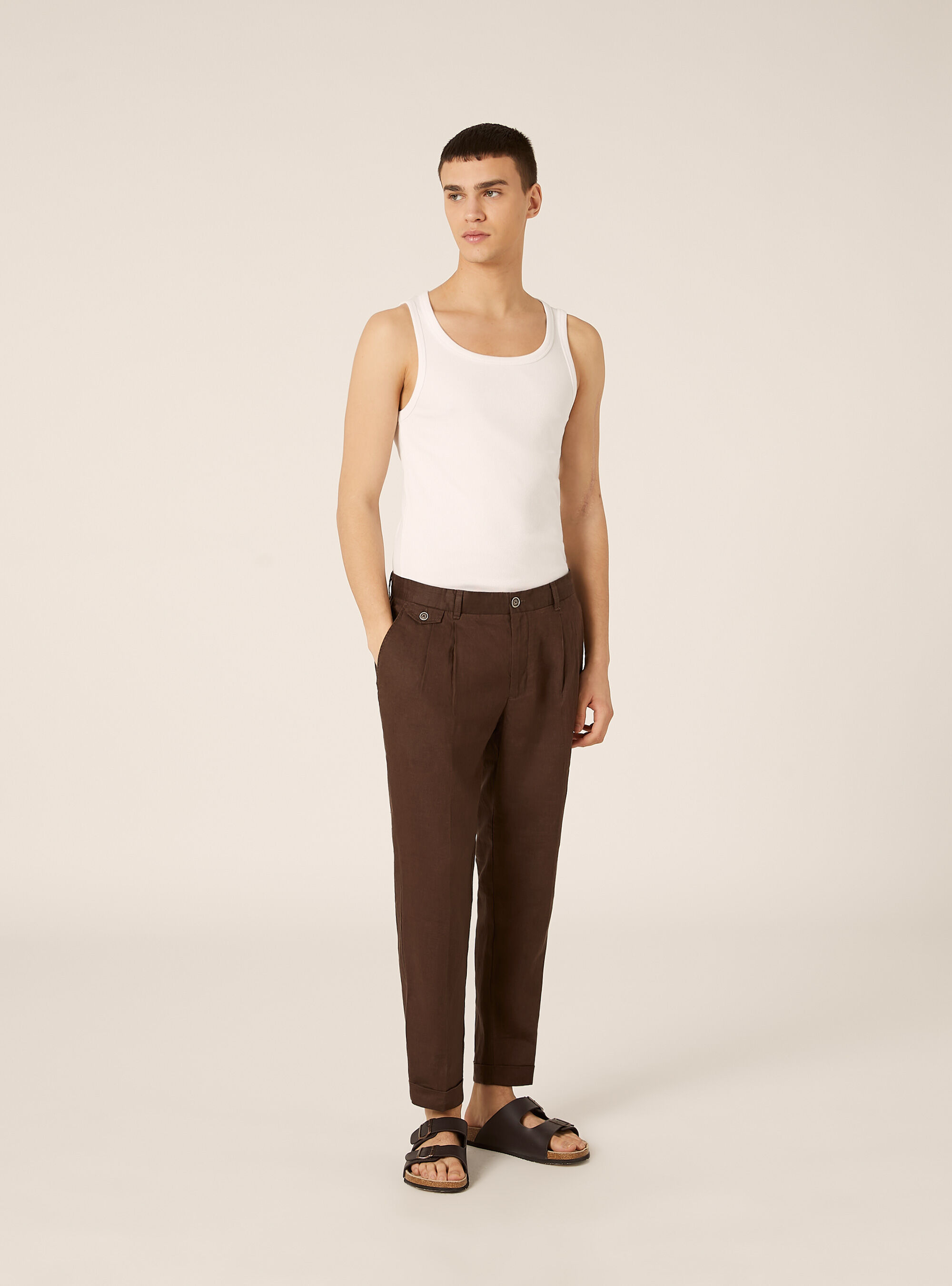 Pantalones chinos de puro lino