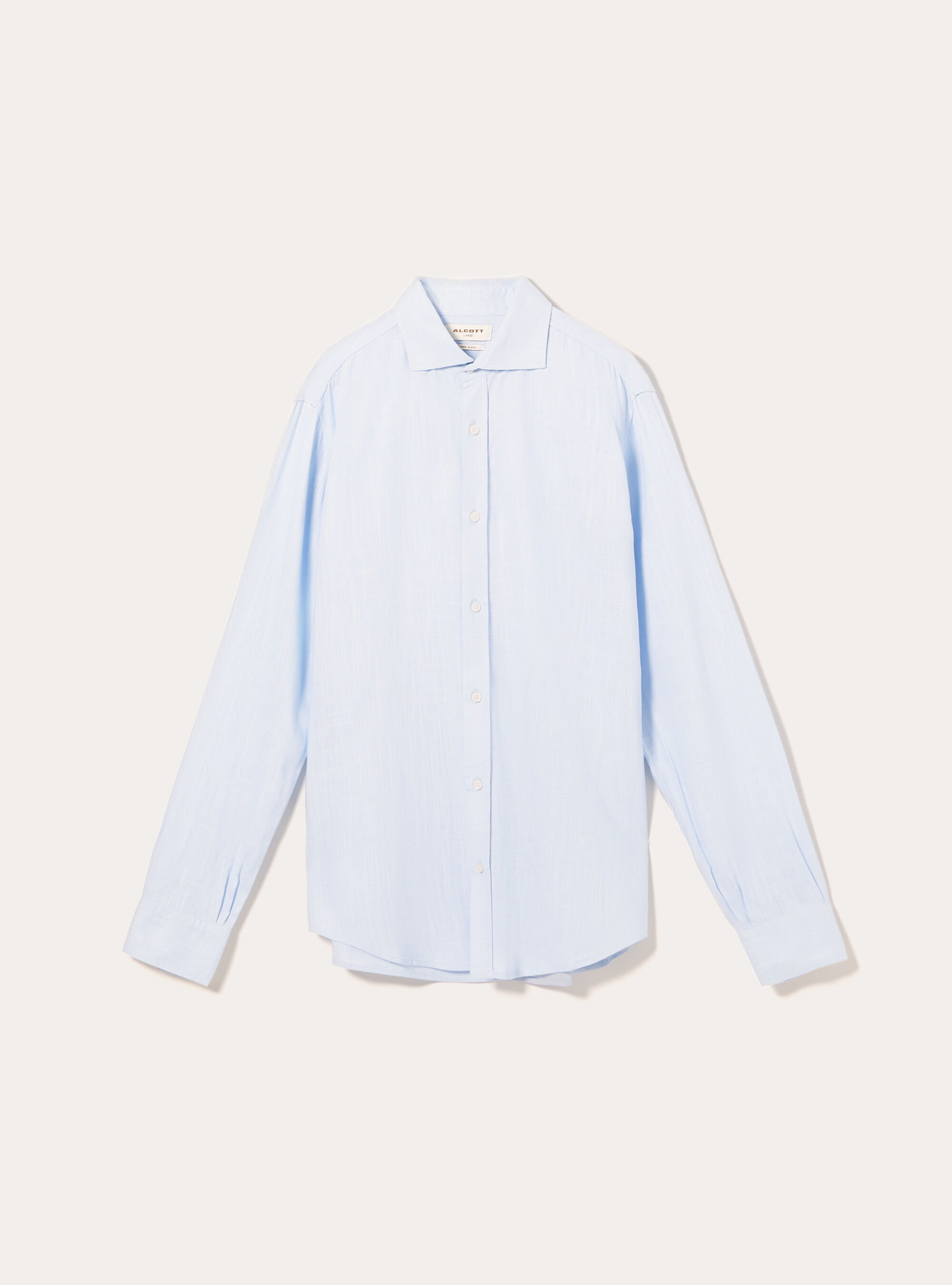 Chemise en lin m&eacute;lang&eacute;, AZ2 AZURE MEDIUM