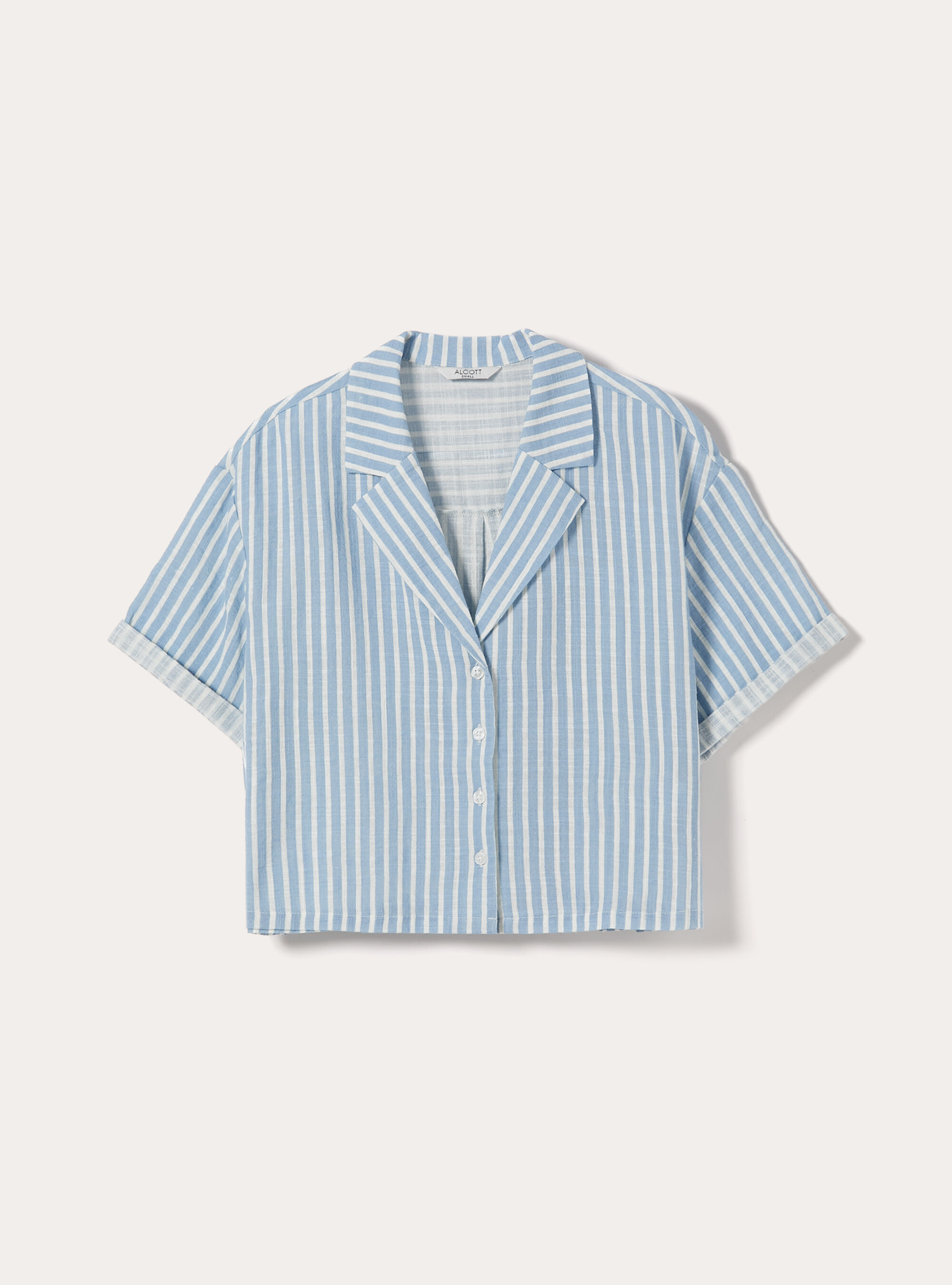 Camicia maniche corte crop, MULTICOLOR
