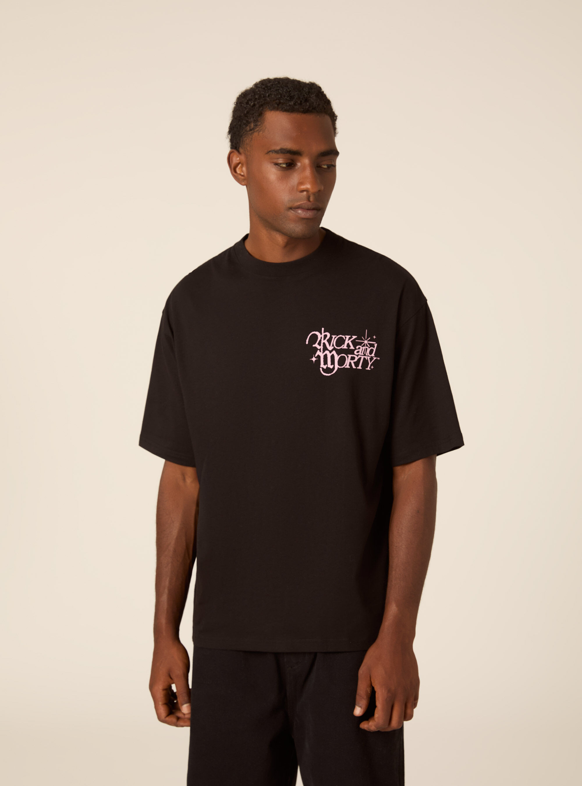 T-shirt rick and morty boxy fit, BK1 BLACK