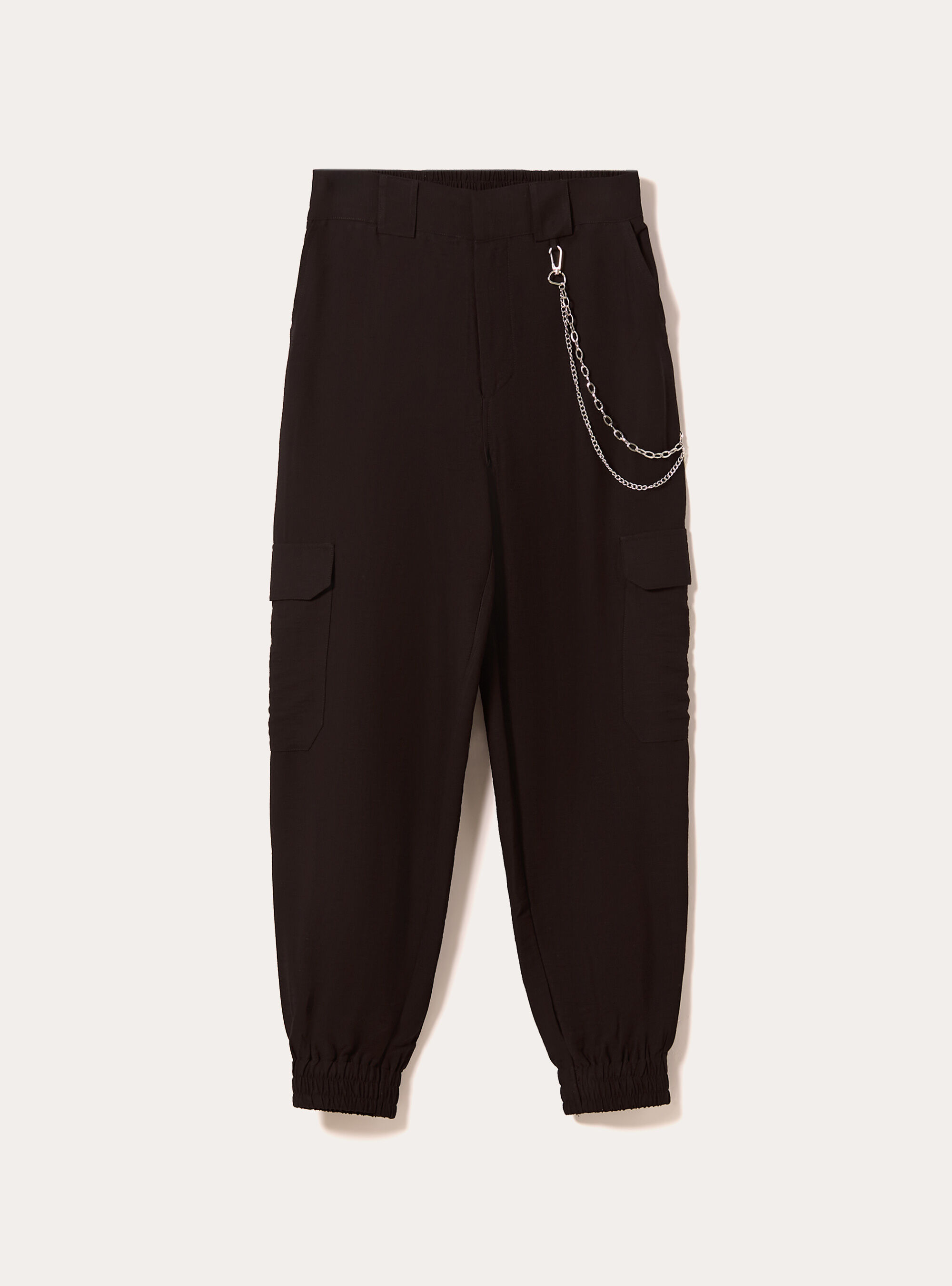 Jogger pants with chain, BK1 BLACK