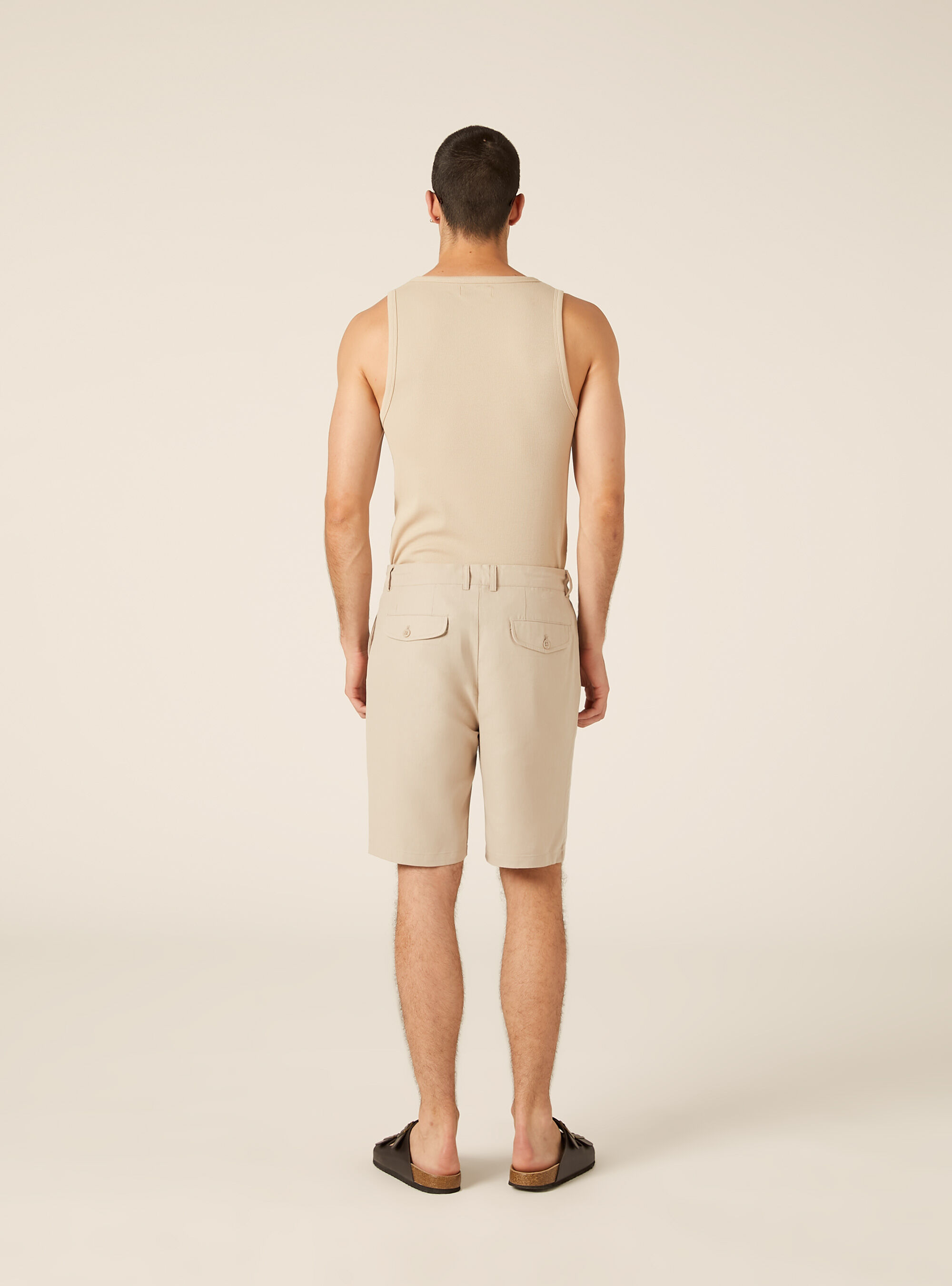 Linen Blend Bermuda Shorts, BG2 BEIGE MEDIUM