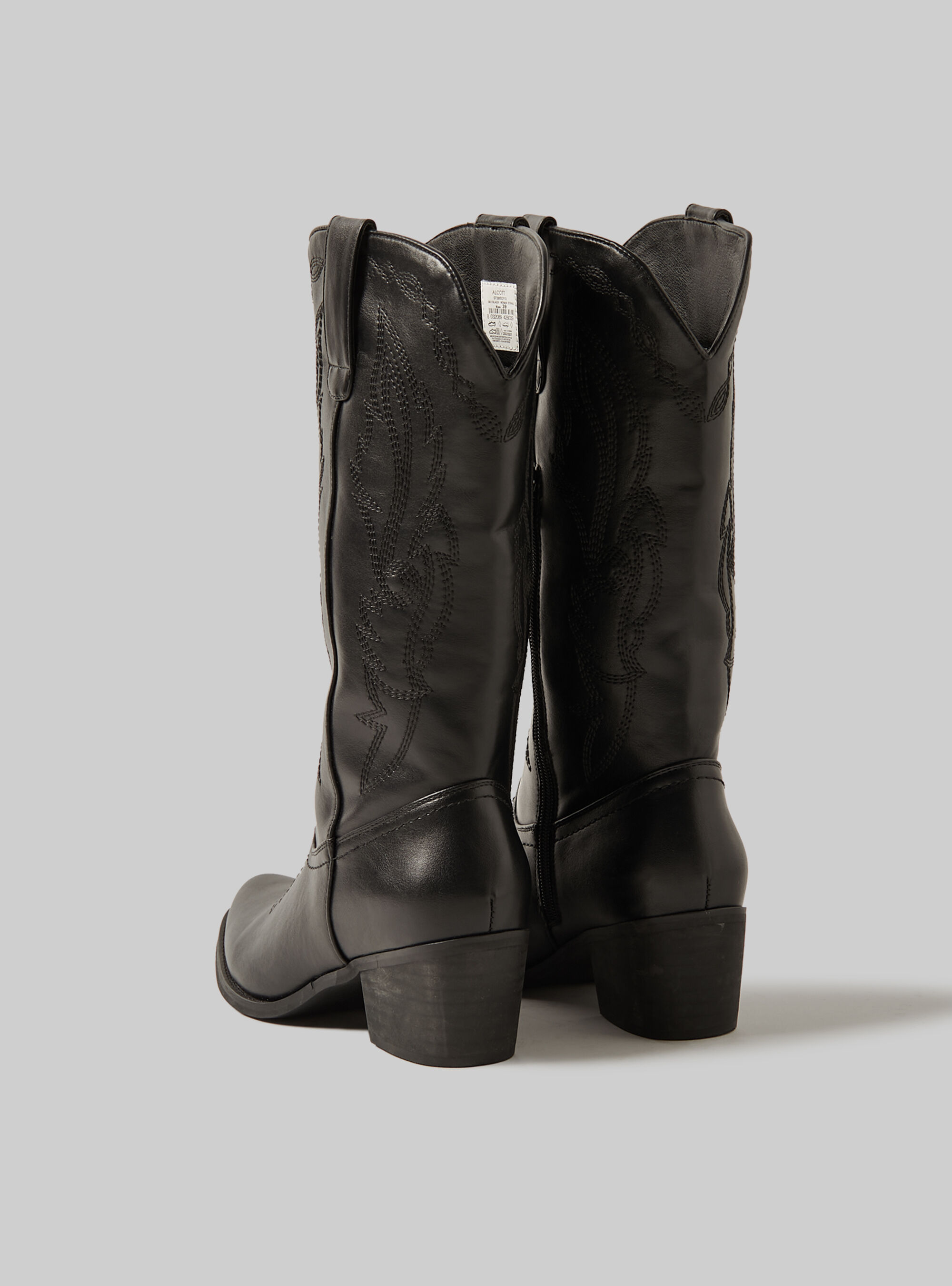 Bottes camperos avec broderies, BK1 BLACK