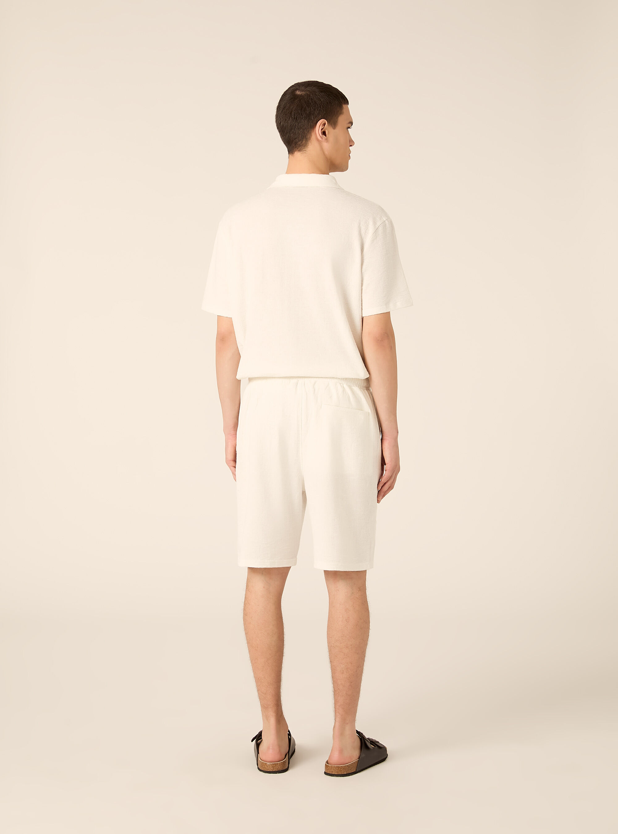 Textured Bermuda Shorts, Regular Fit, WH2 WHITE