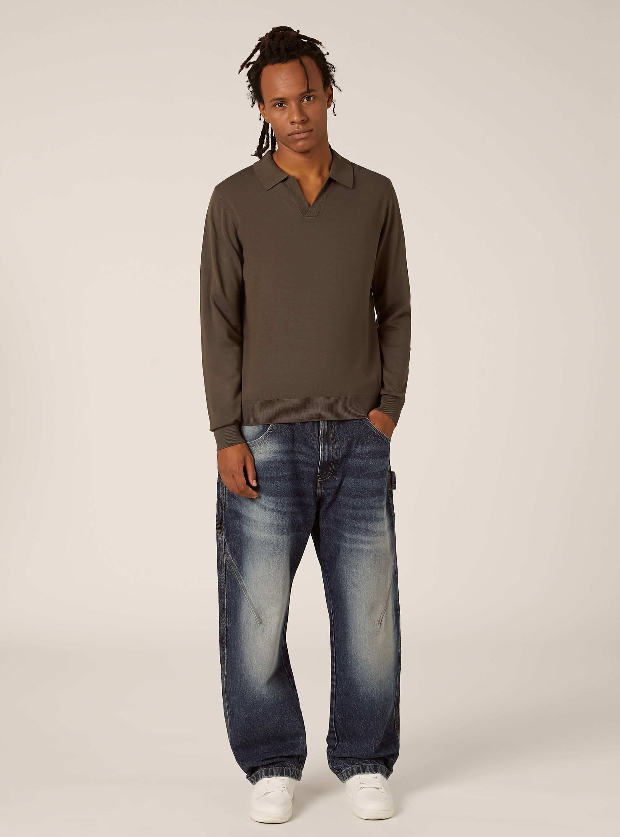 Polo en maille douce, TB2 TOBACCO MEDIUM