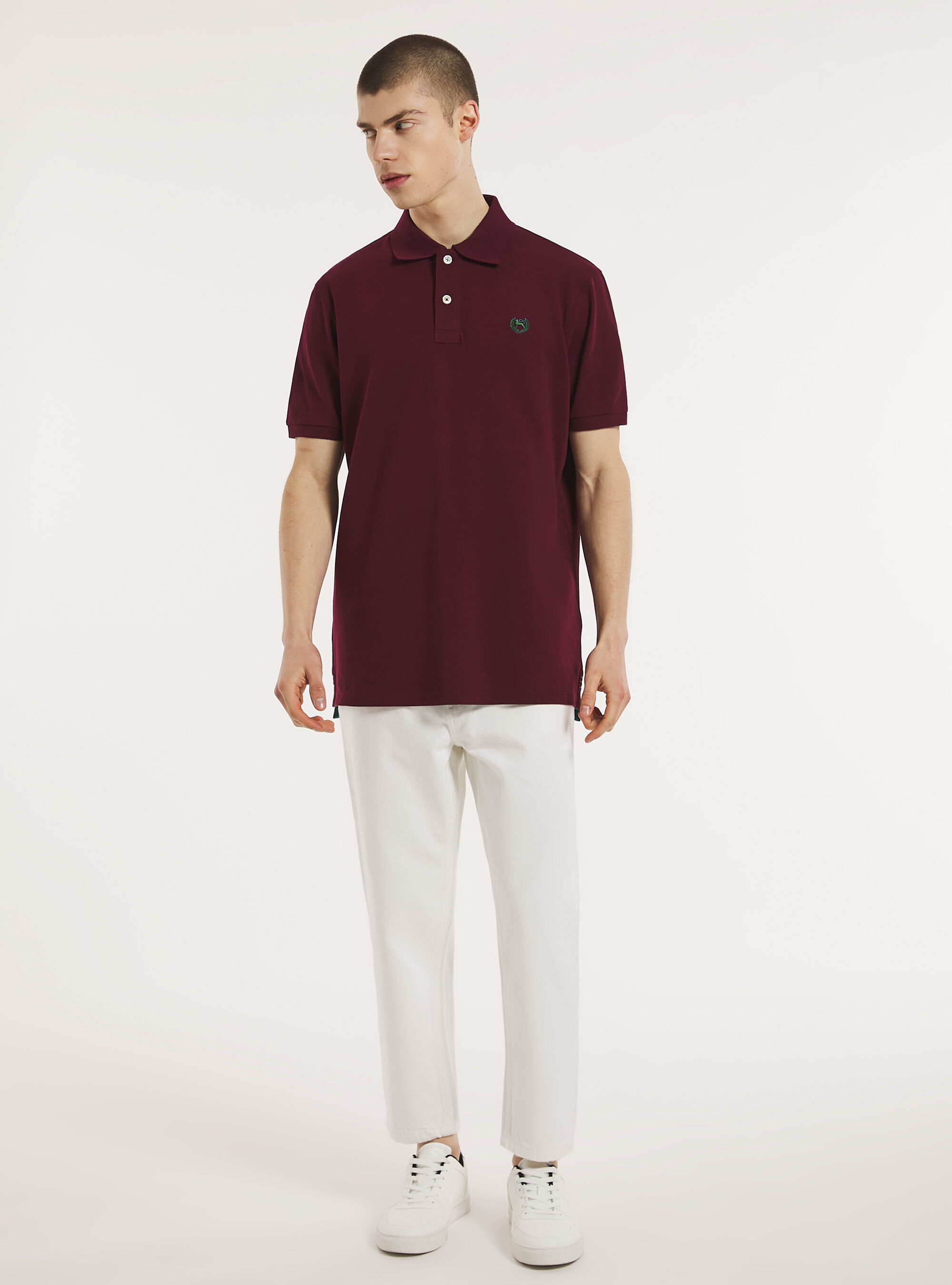 Cotton piqu&eacute; polo shirt with embroidery