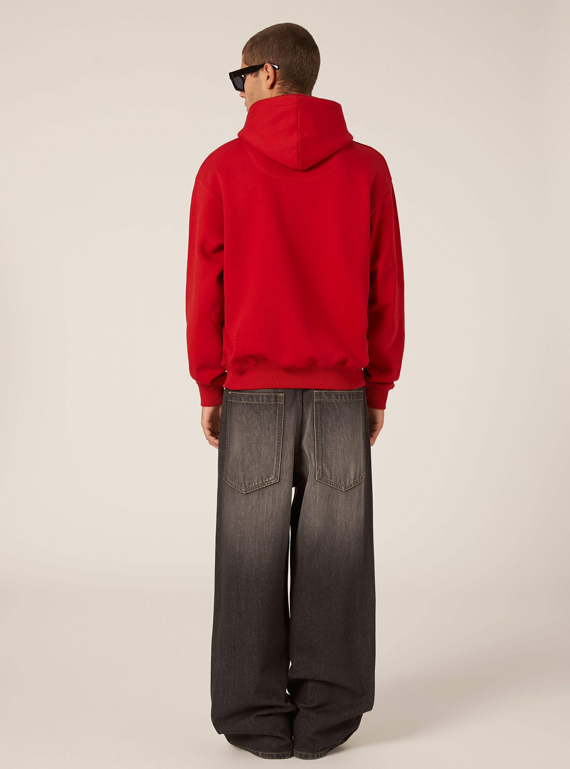 Sweat &agrave; capuche coupe boxy, RD2 RED MEDIUM