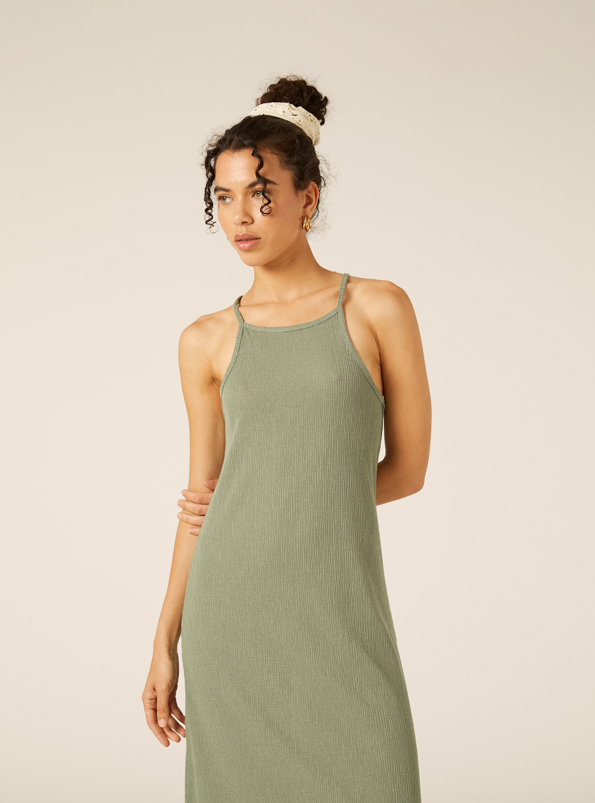 Halter Neck Midi Dress