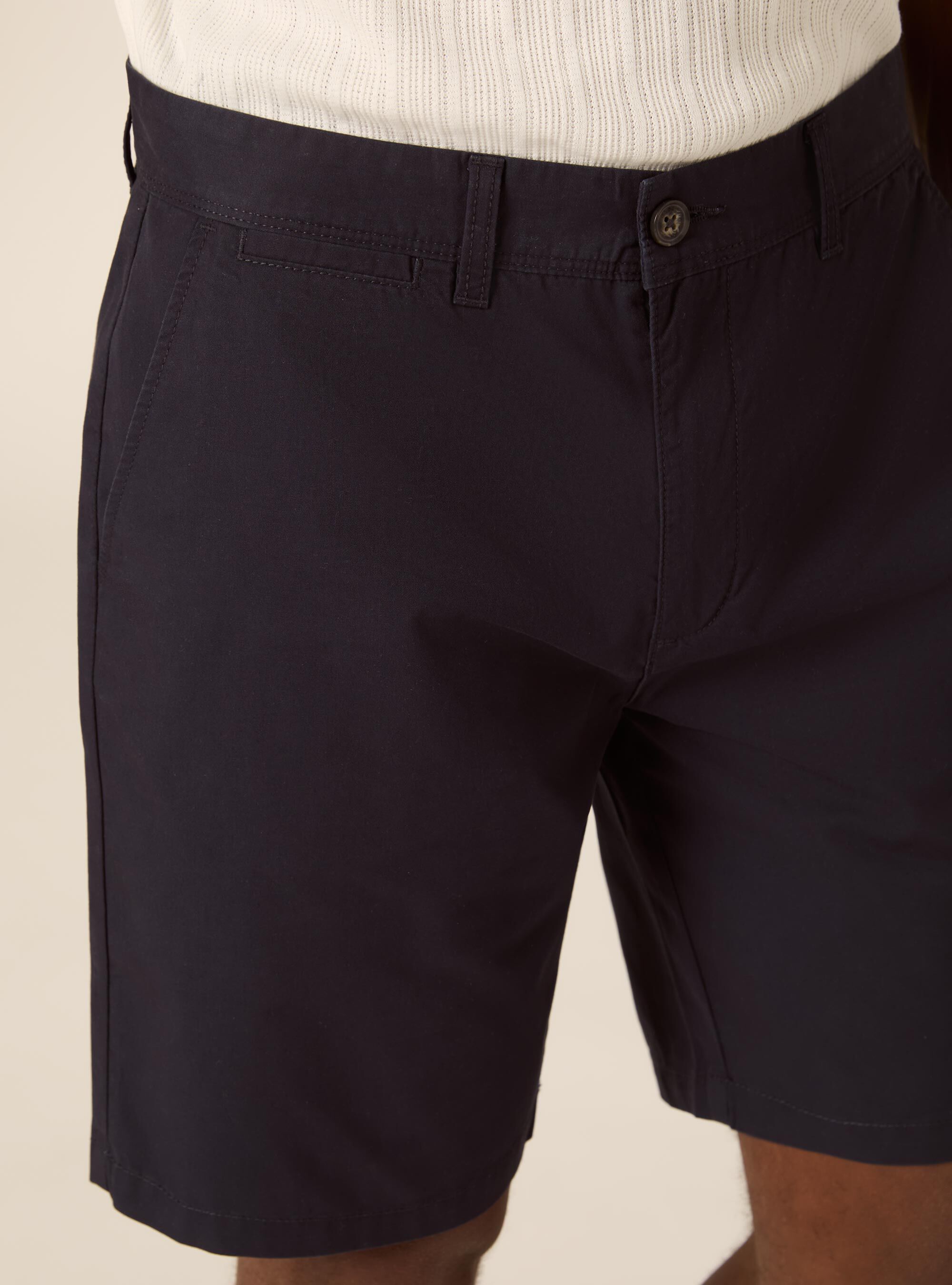 Plain Fit Twill Bermuda Shorts, NA1 NAVY DARK