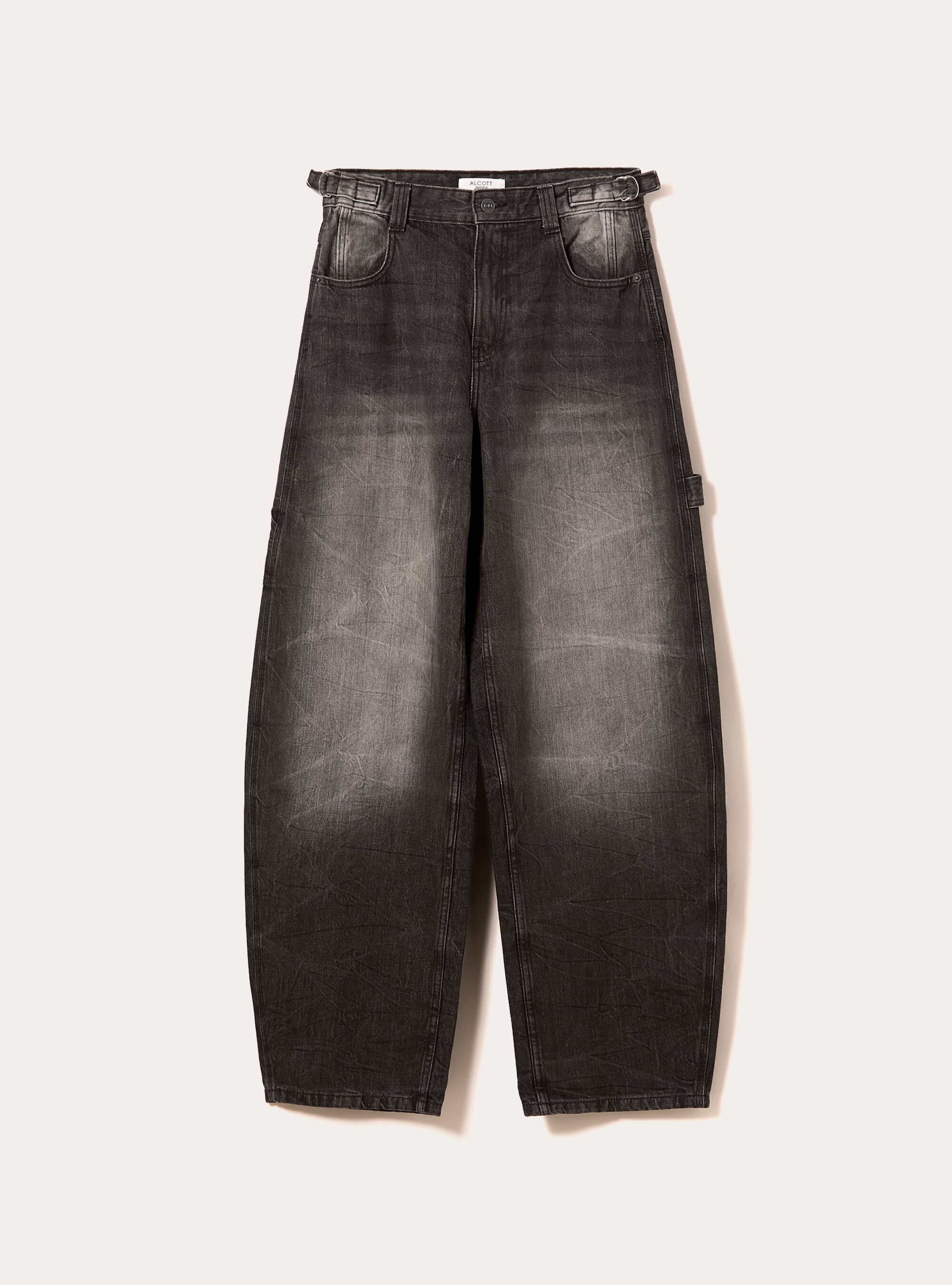 Jean ballon carpenter &agrave; taille ajustable, D000 BLACK