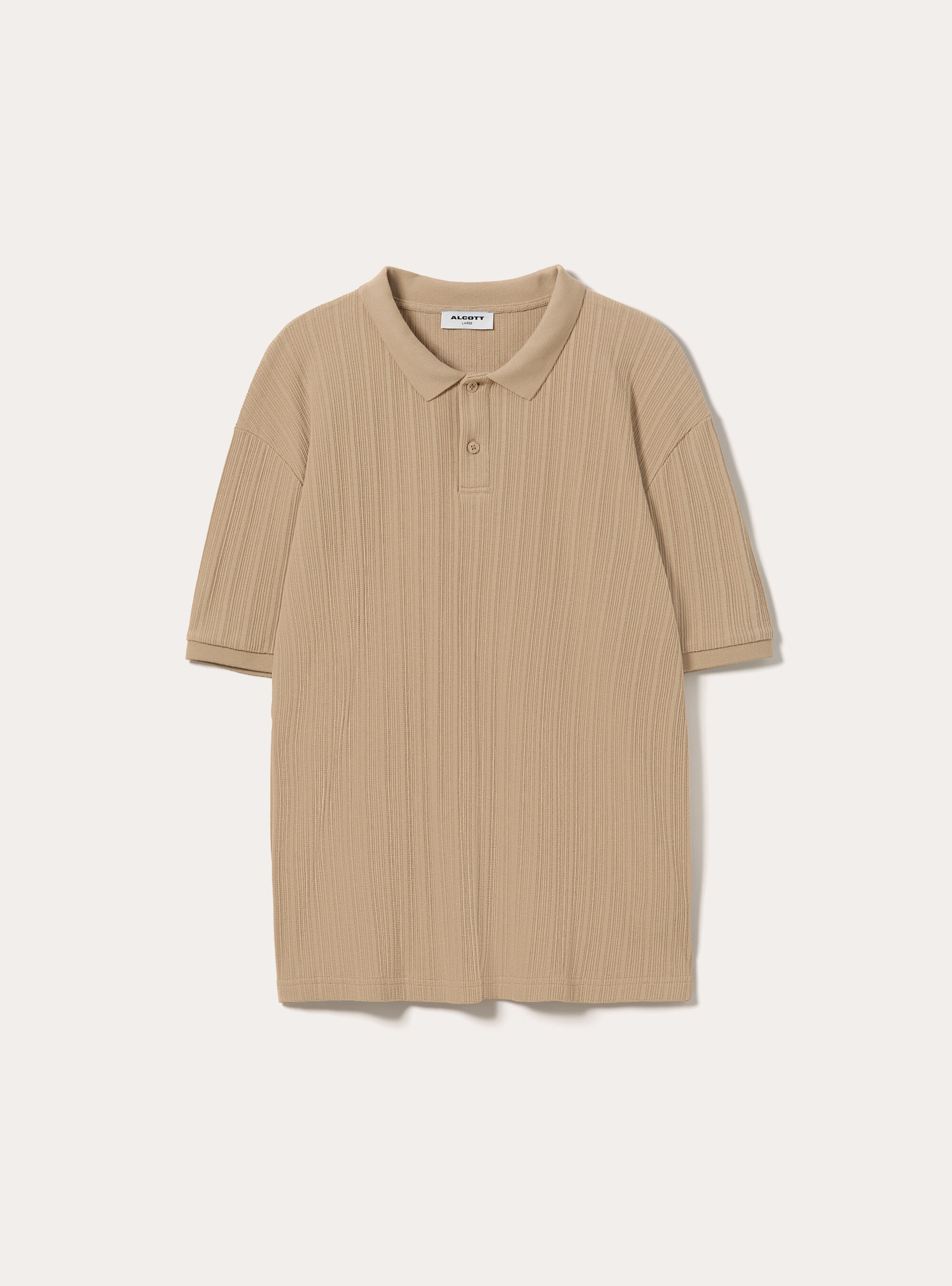 Polo de Jersey Estructurado Regular Fit, BG2 BEIGE MEDIUM