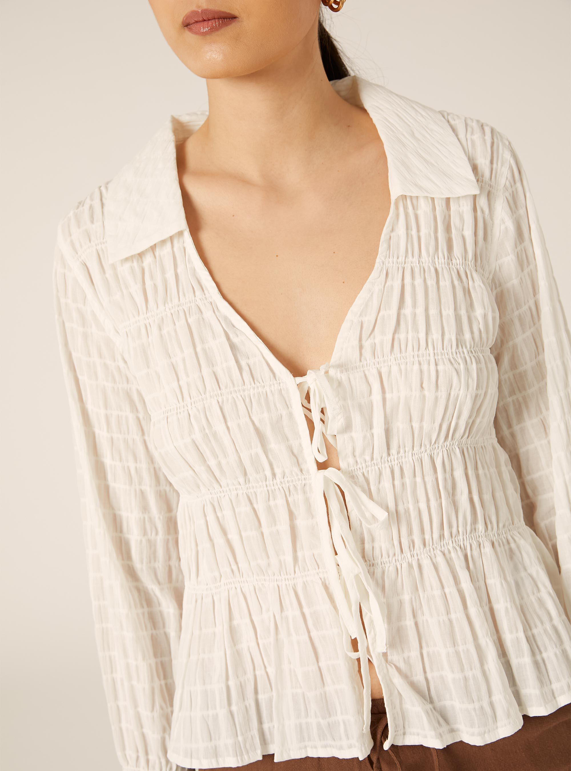 Camisa Boho Chic, WH1 OFF WHITE