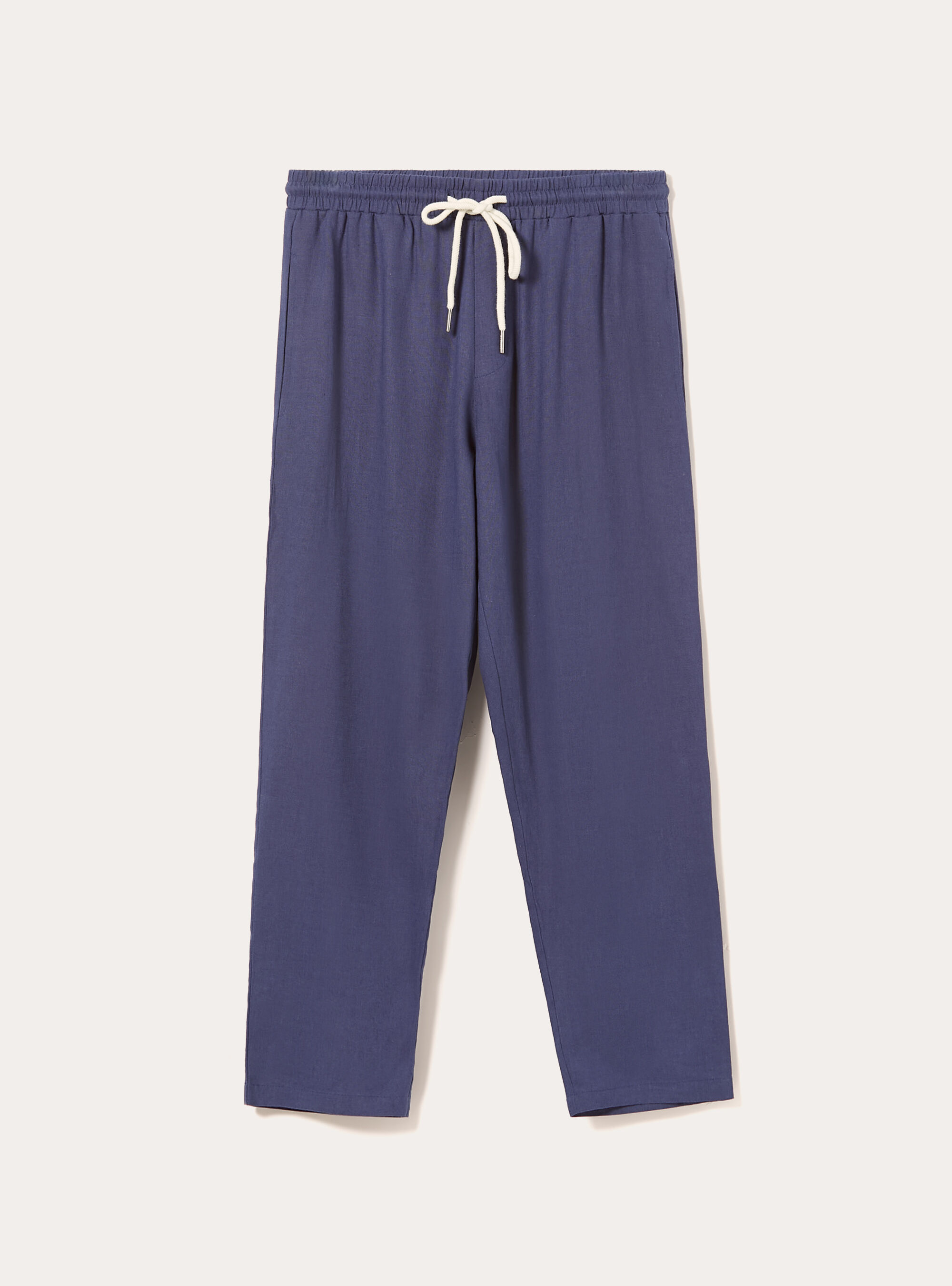 Linen blend jogger trousers, BL2 BLUE MEDIUM