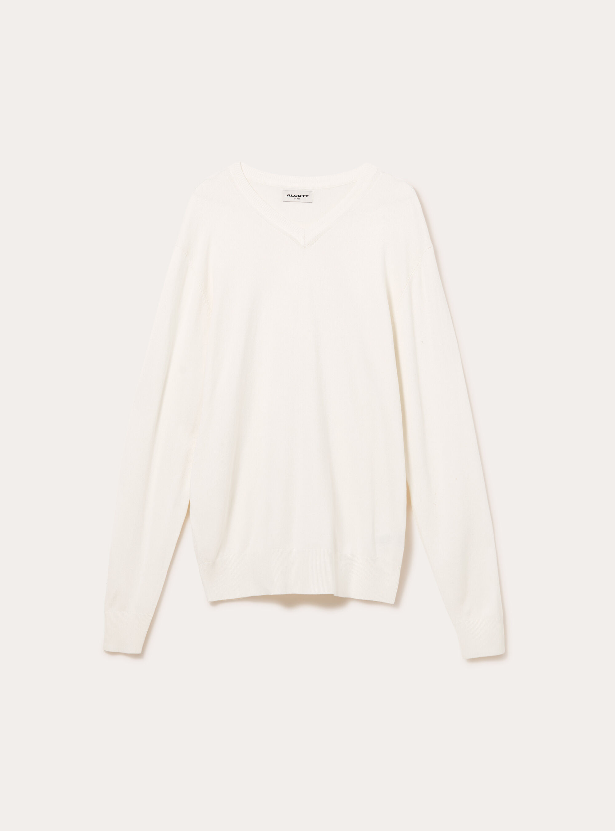 Pull &agrave; col en V en viscose Ecovero, WH2 WHITE